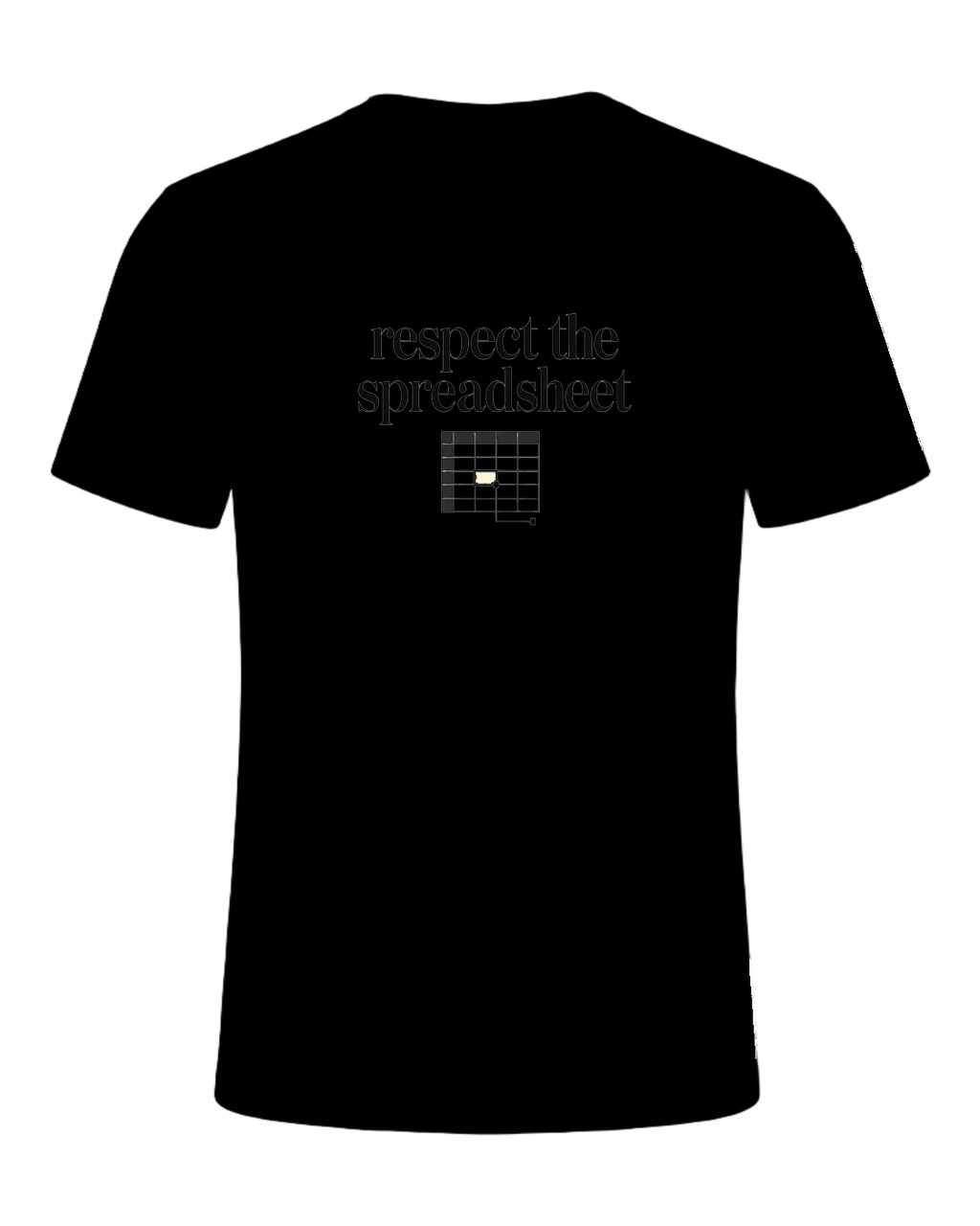 respect the spreadsheet — Black