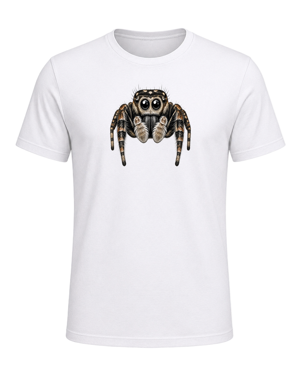 Jumping Spider Close-up Art — White