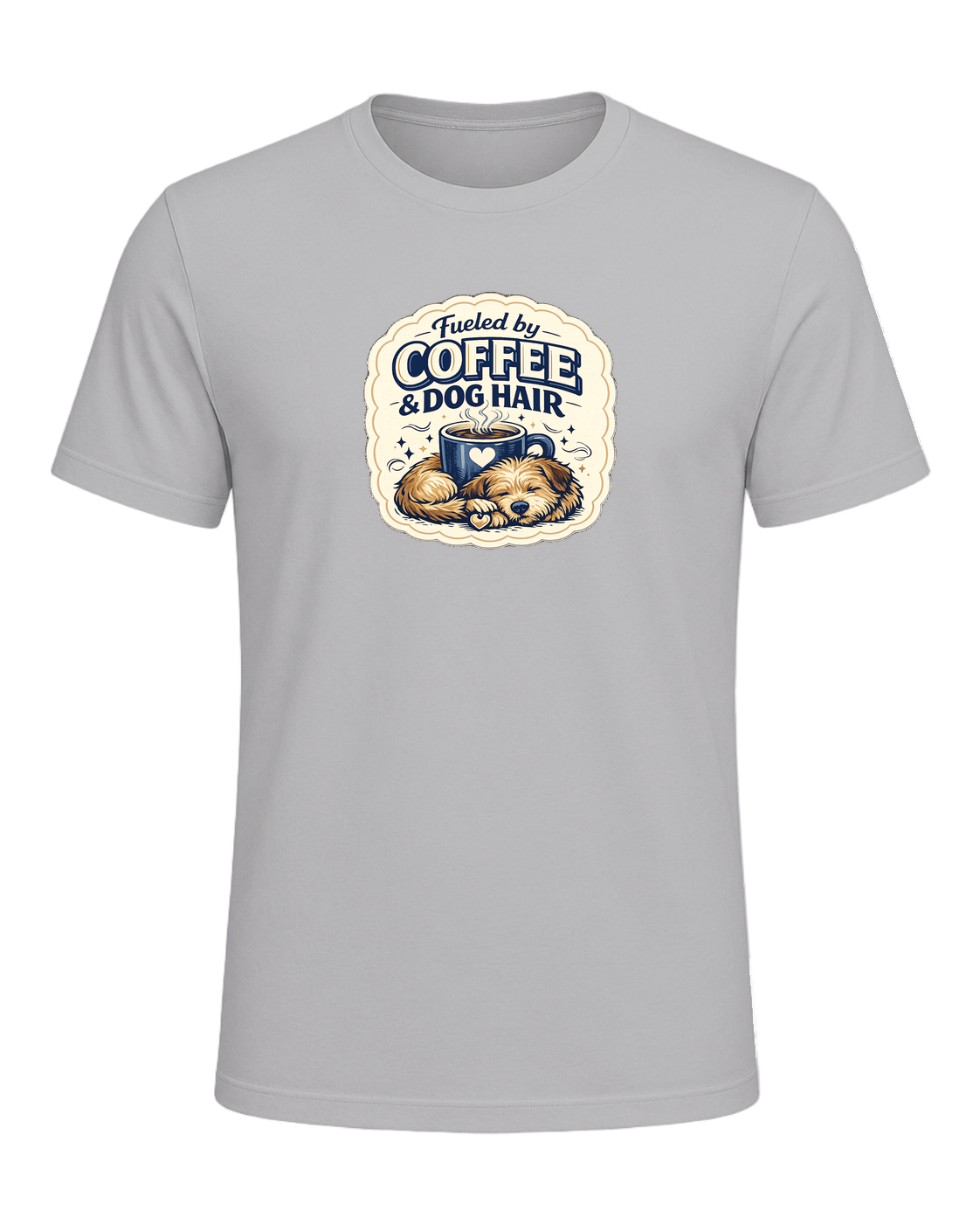 Fueled By Coffee & Dog Hair Tee — Athletic Heather