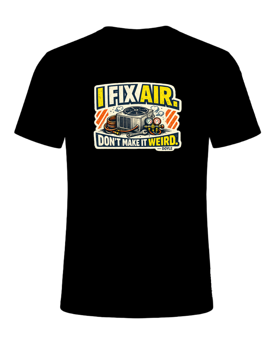 A gritty workwear HVAC tee for the tech everyone calls when the air gets weird. — Black