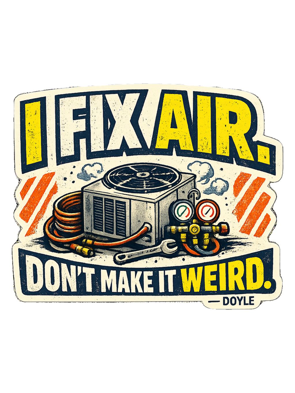 A gritty workwear HVAC tee for the tech everyone calls when the air gets weird.
