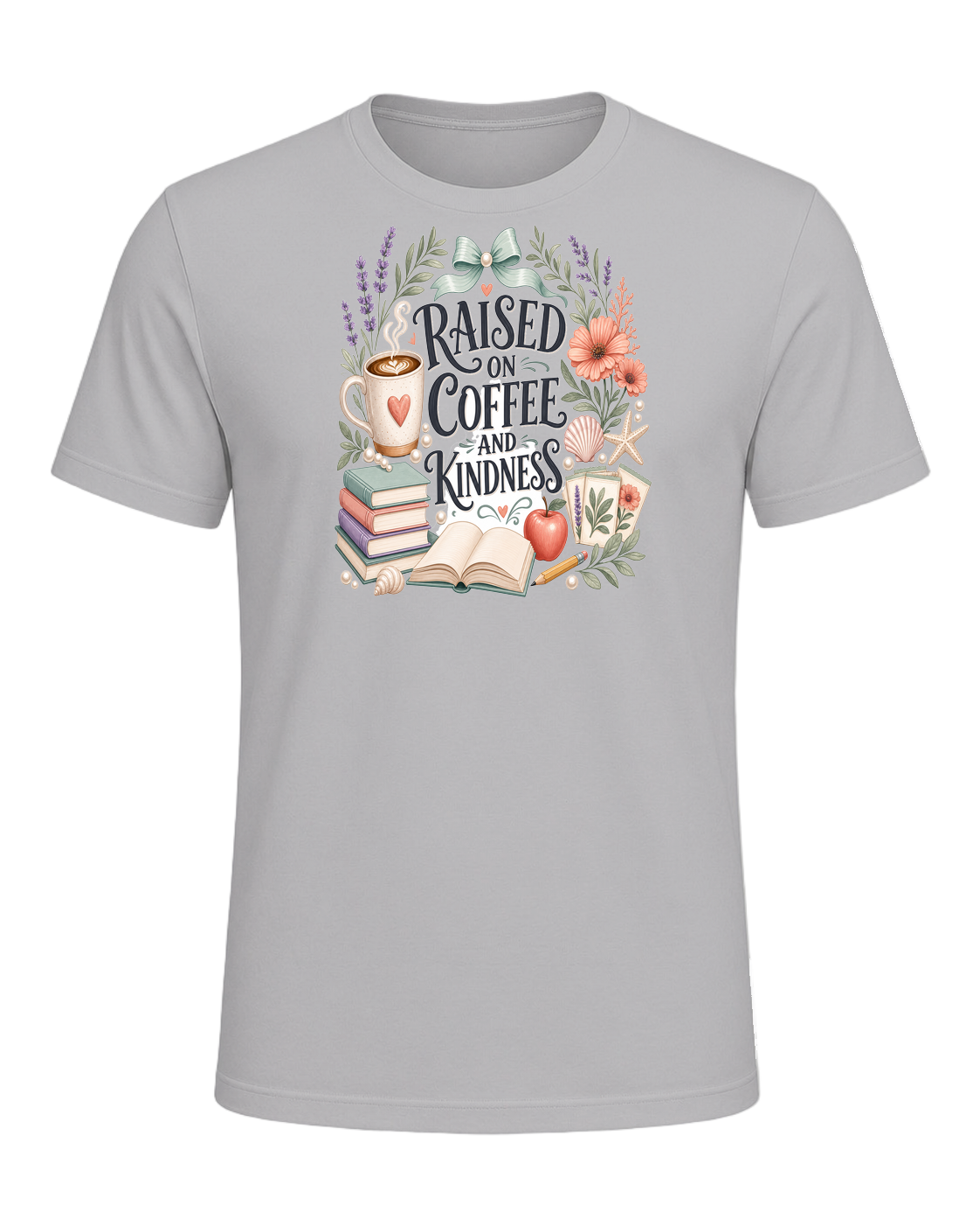 RAISED ON COFFEE AND KINDNESS — Athletic Heather
