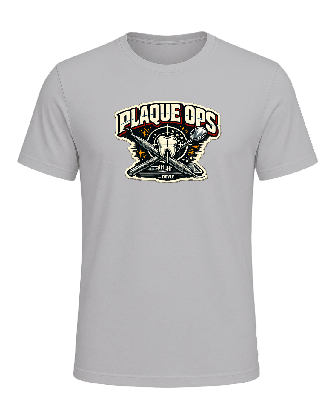 Plaque Ops Tee — Athletic Heather