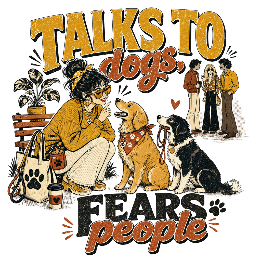 Talks to dogs, fears people