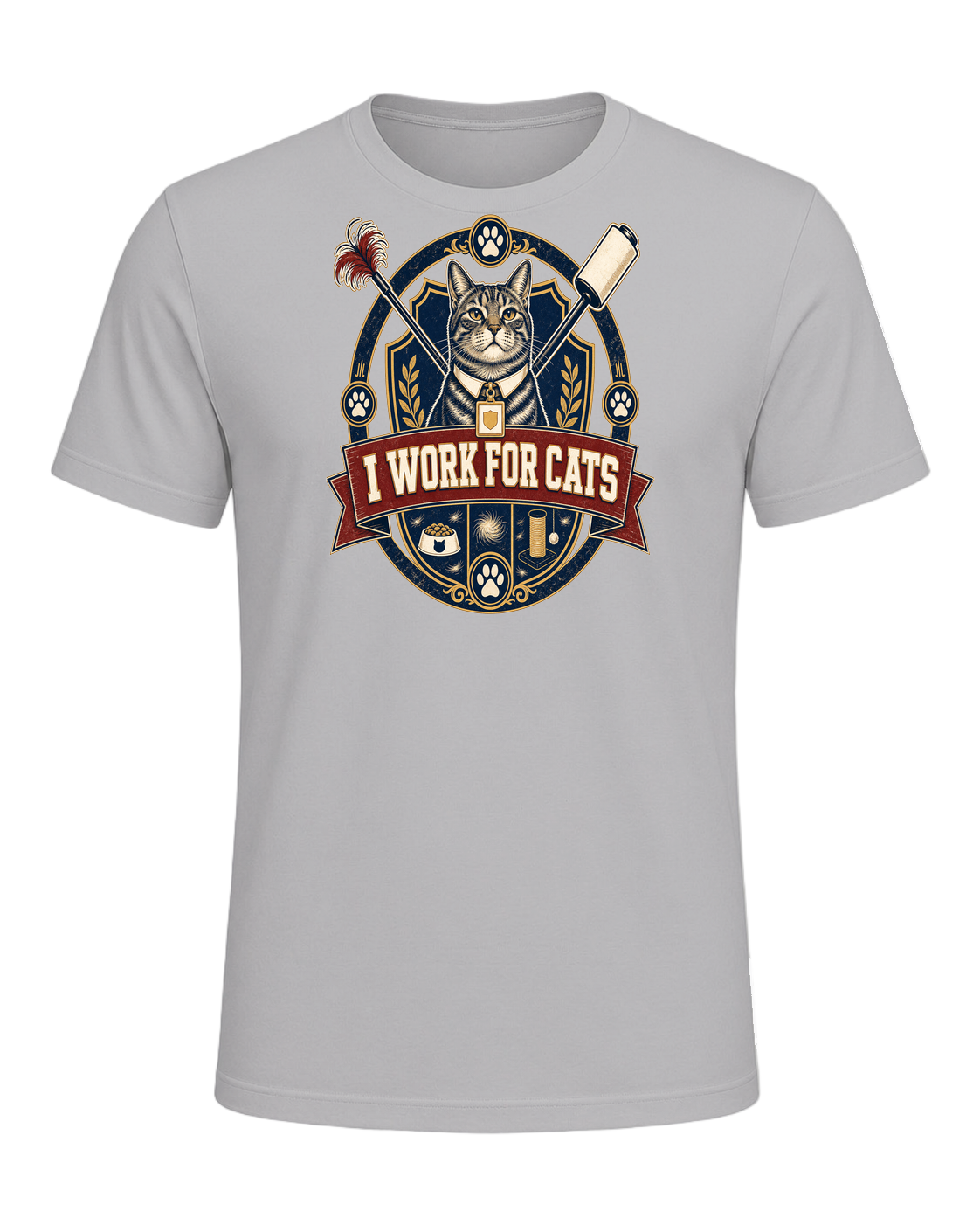 I WORK FOR CATS — Athletic Heather
