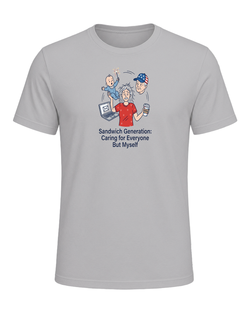 Sandwich Generation Humor — Athletic Heather