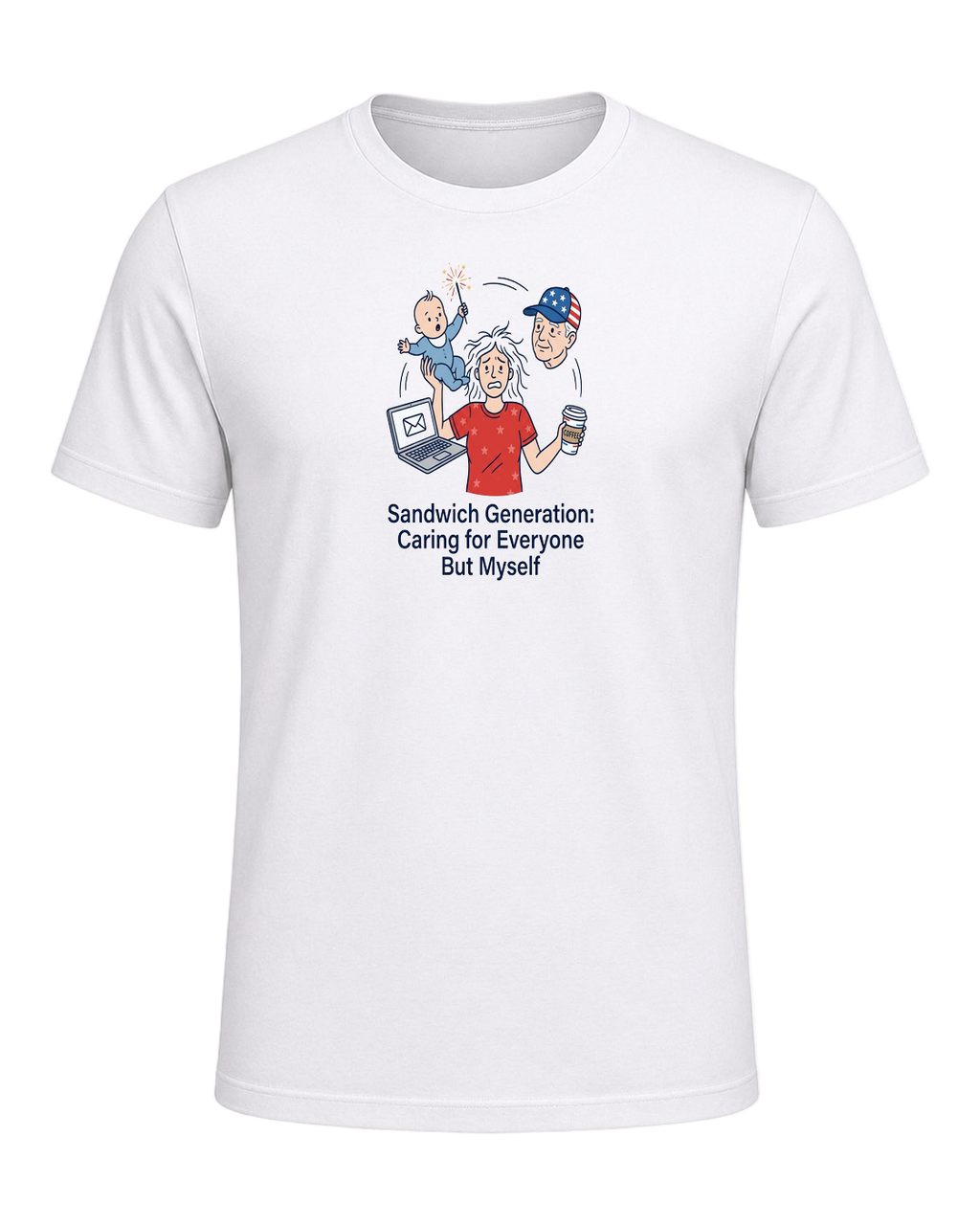 Sandwich Generation Humor — White