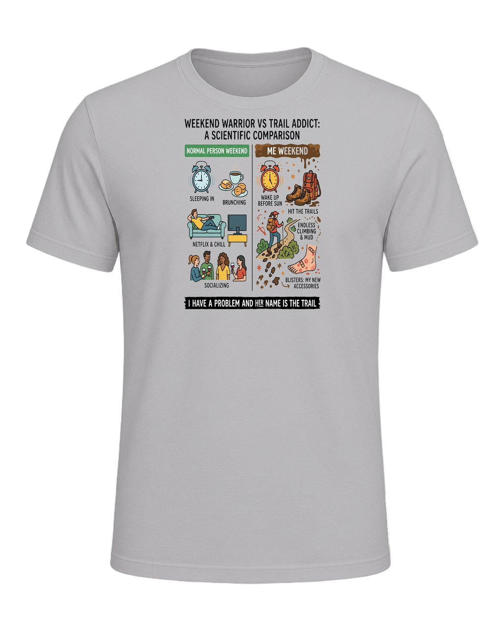 Hike Obsessed Humor — Athletic Heather