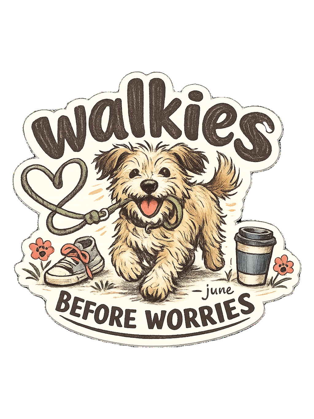 Walkies Before Worries Tee