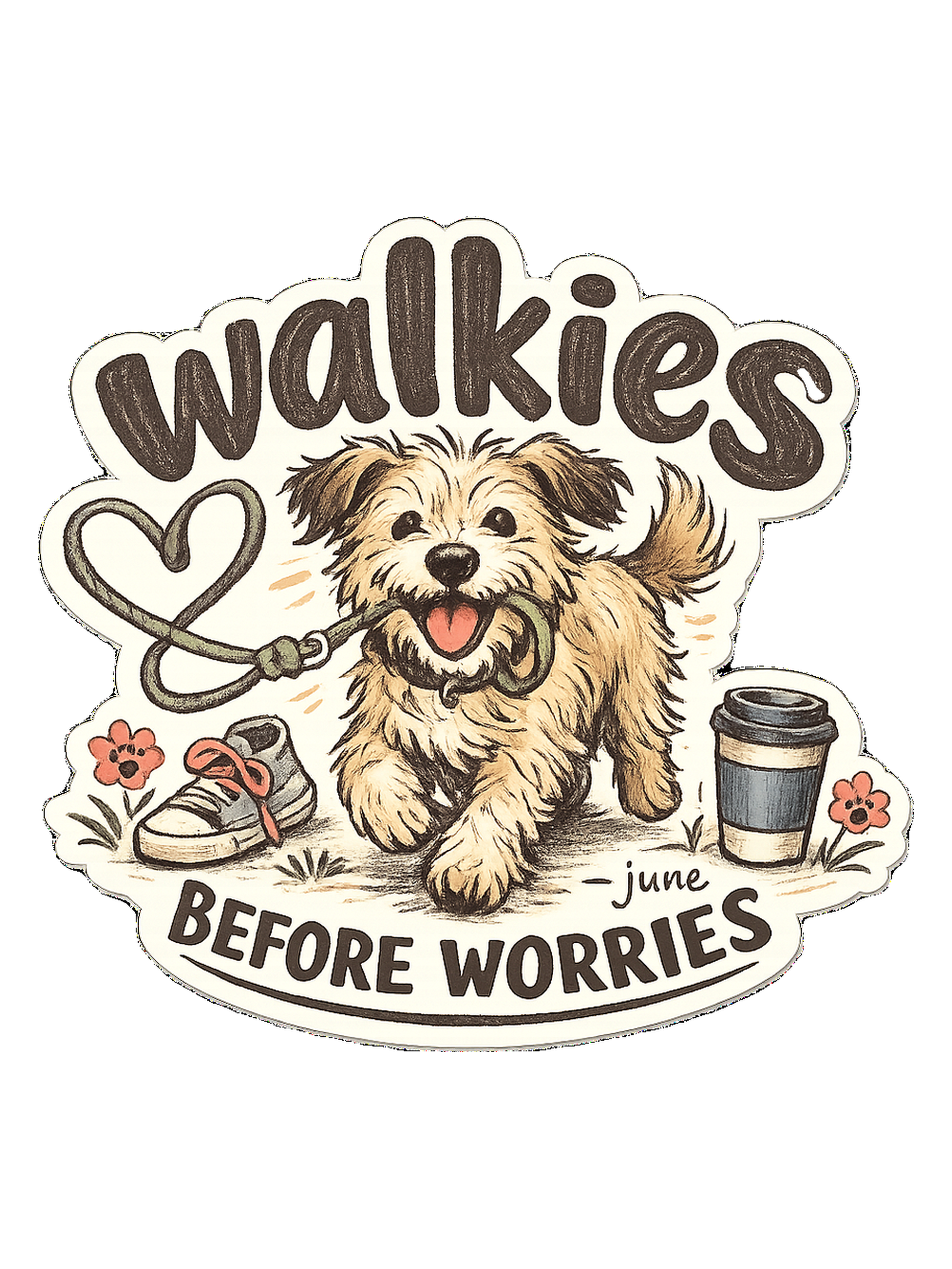 Walkies Before Worries Tee
