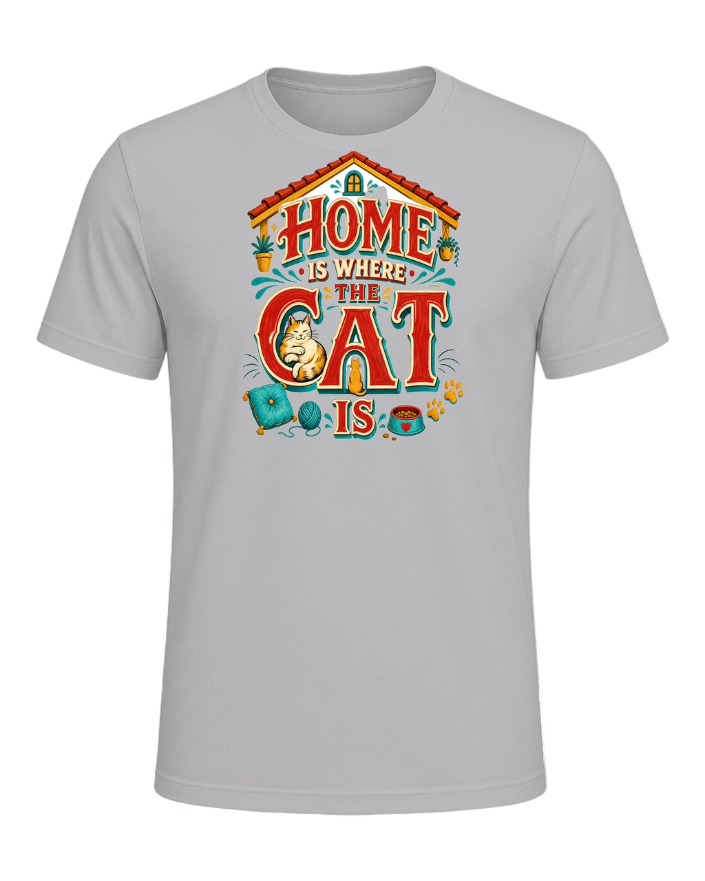 HOME IS WHERE THE CAT IS — Athletic Heather