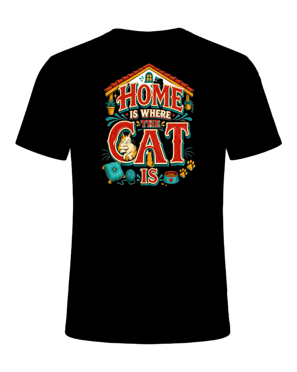 HOME IS WHERE THE CAT IS — Black