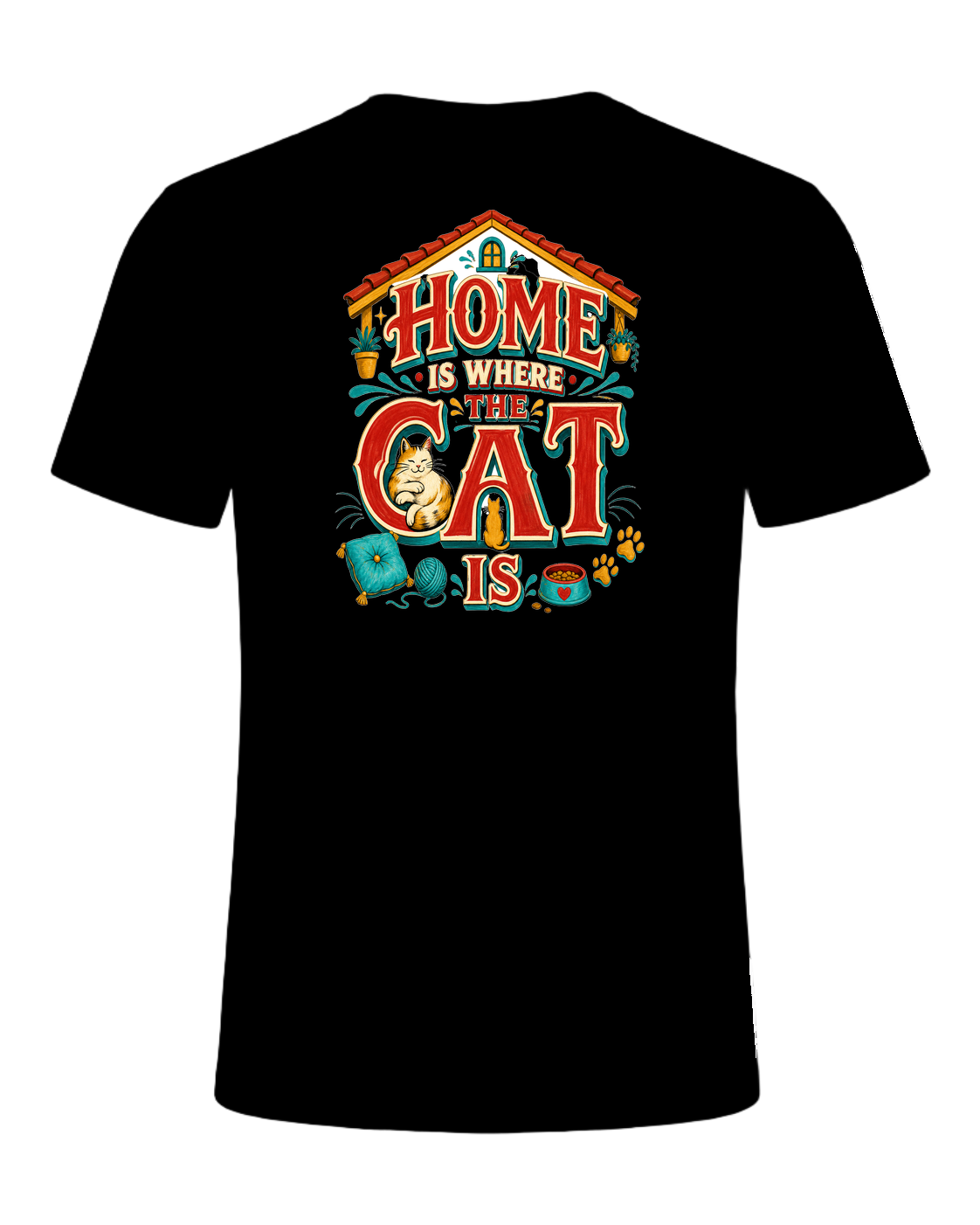 HOME IS WHERE THE CAT IS — Black