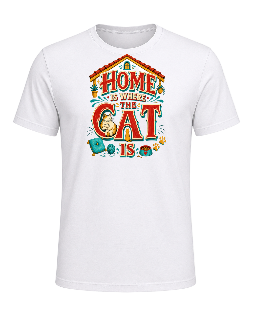 HOME IS WHERE THE CAT IS — White