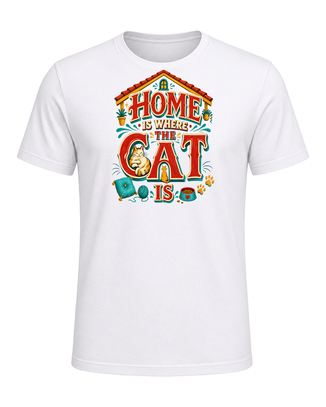 HOME IS WHERE THE CAT IS — White