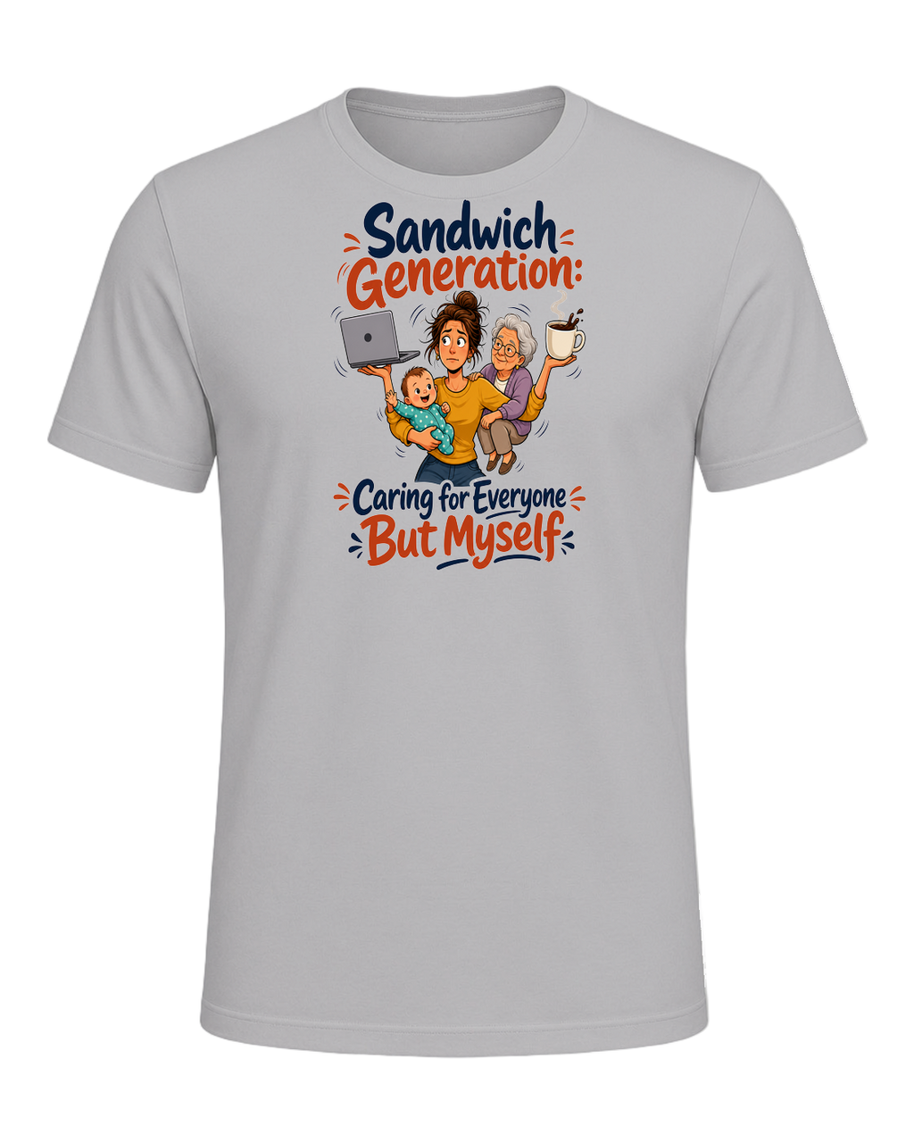 Sandwich Generation Humor — Athletic Heather
