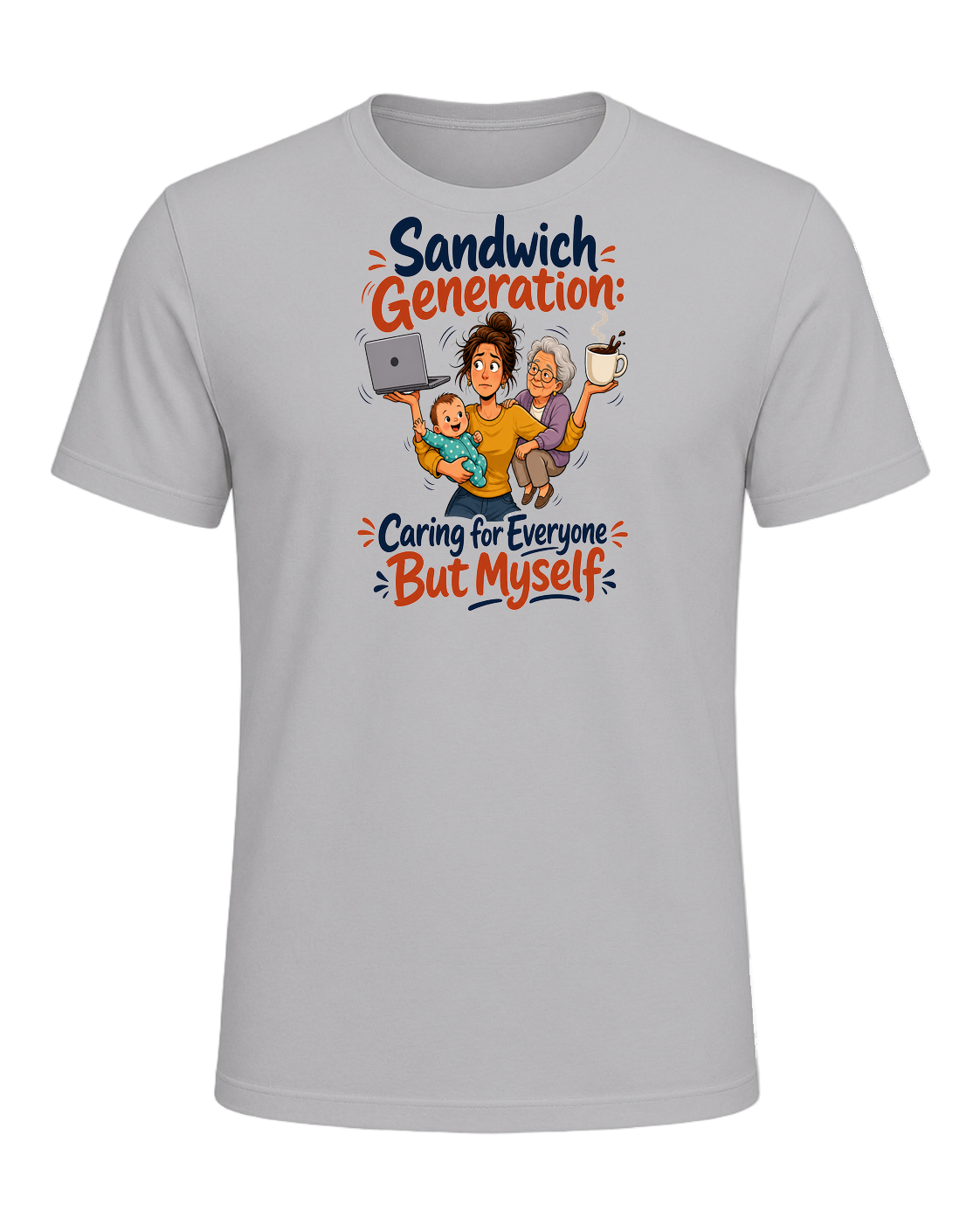 Sandwich Generation Humor — Athletic Heather