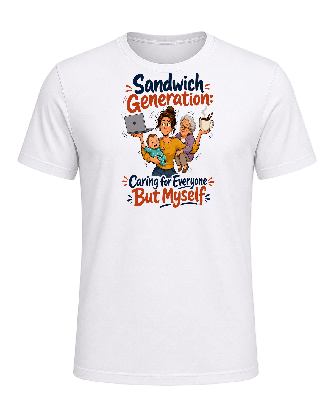 Sandwich Generation Humor — White