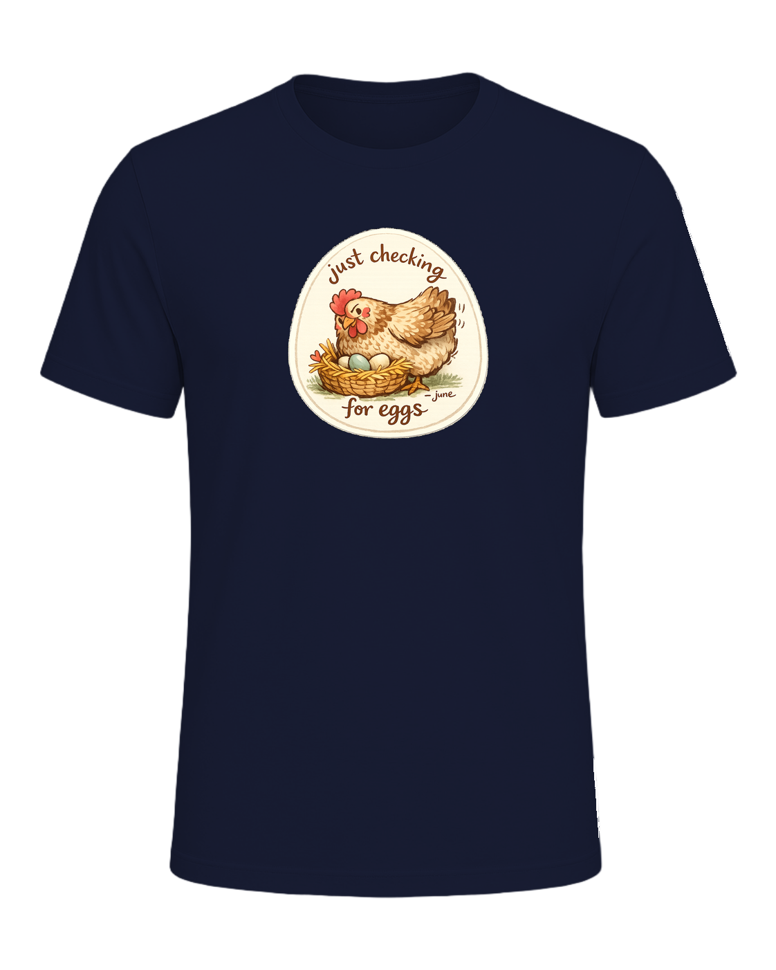 Just Checking For Eggs Tee — Navy