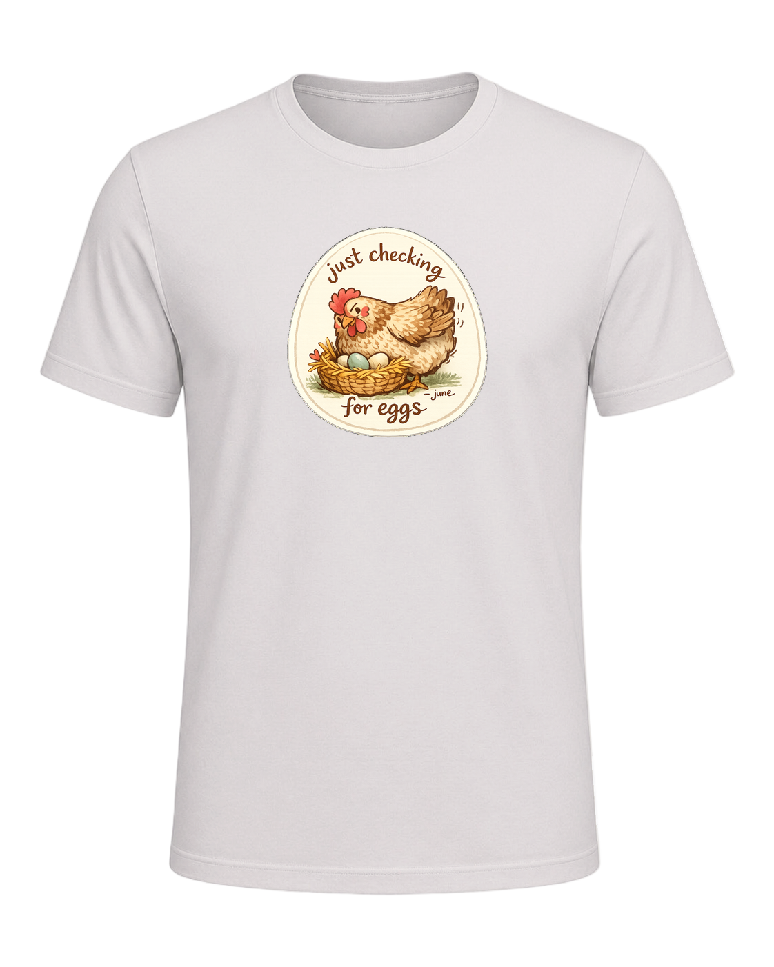 Just Checking For Eggs Tee — Vintage White
