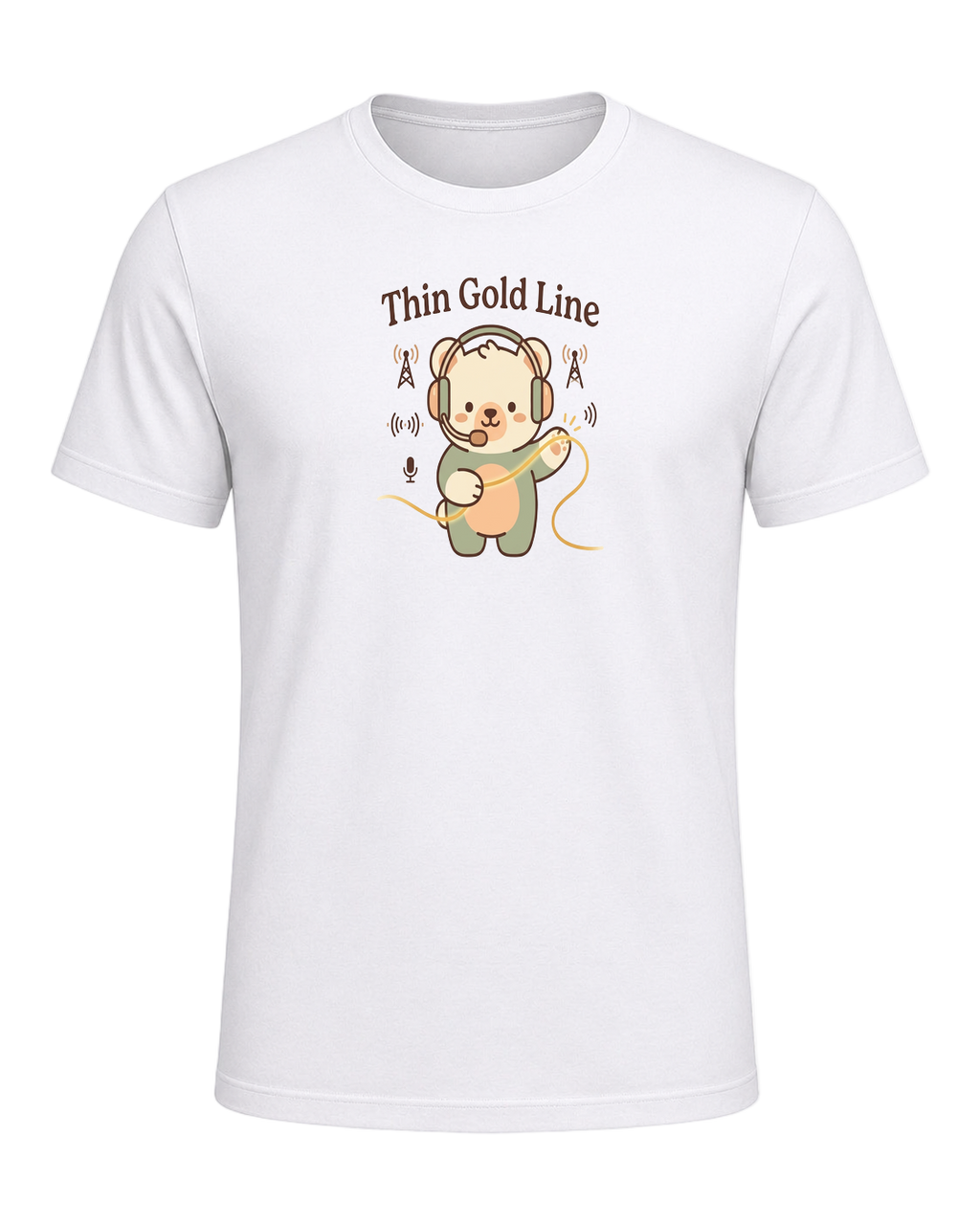 Thin gold line — White