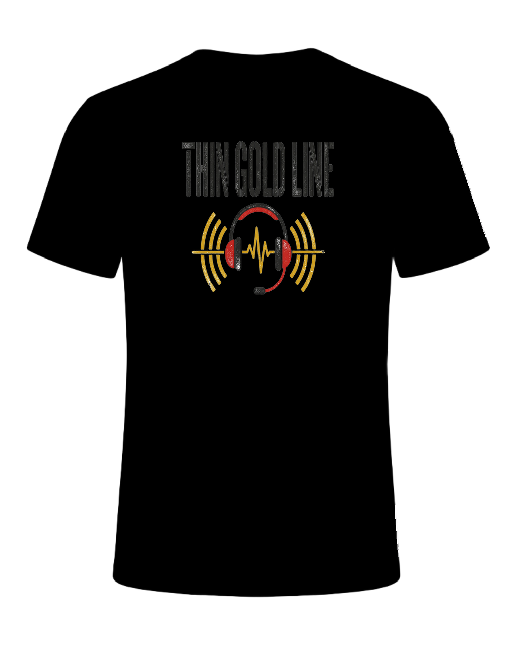 Thin gold line — Black