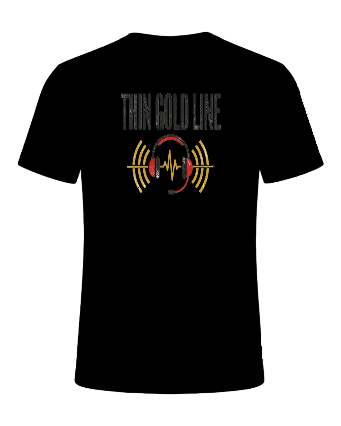 Thin gold line — Black