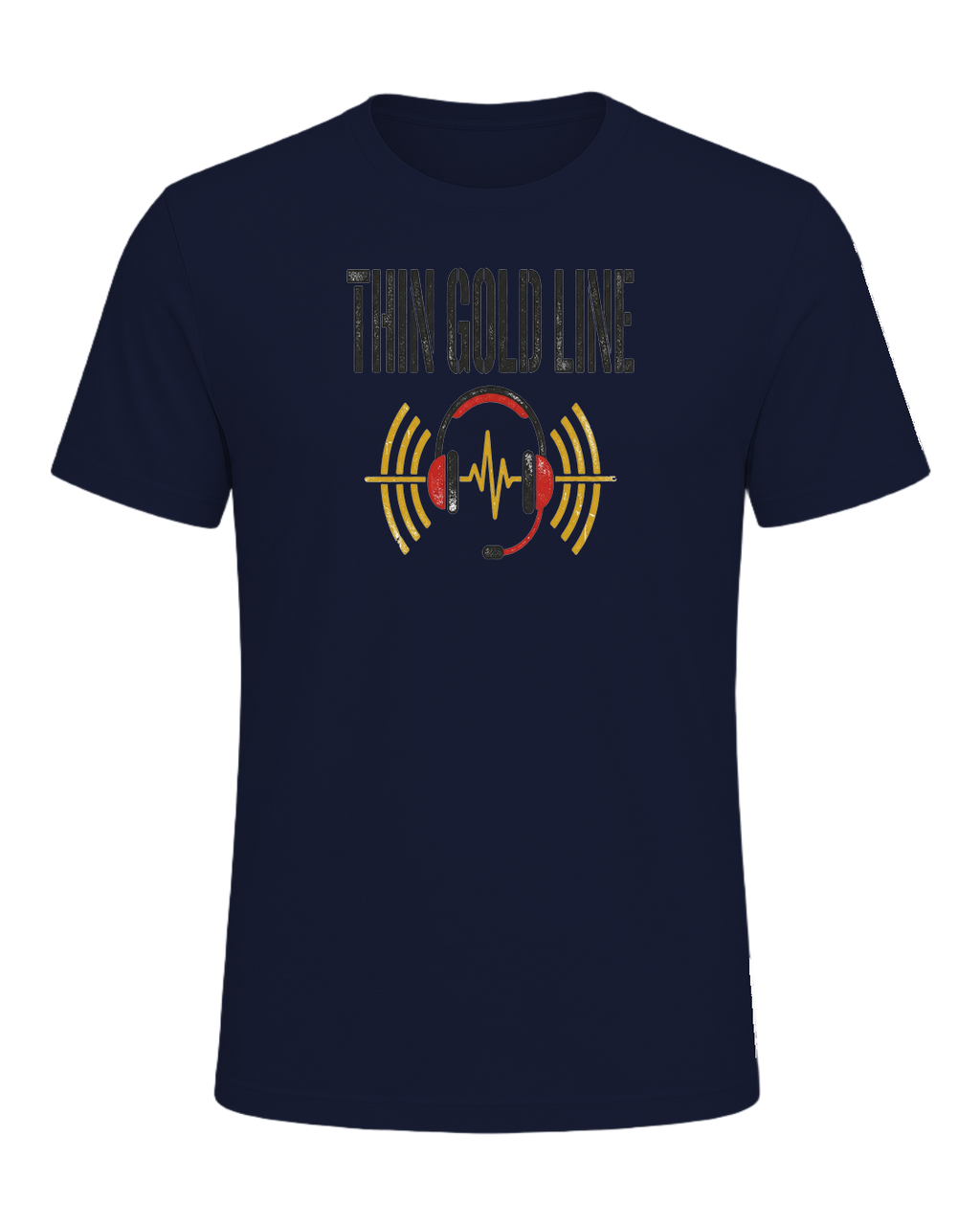 Thin gold line — Navy