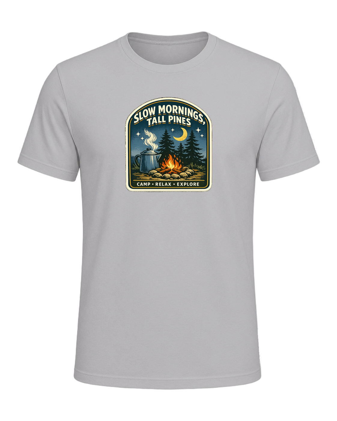 Slow Mornings, Tall Pines Tee — Athletic Heather