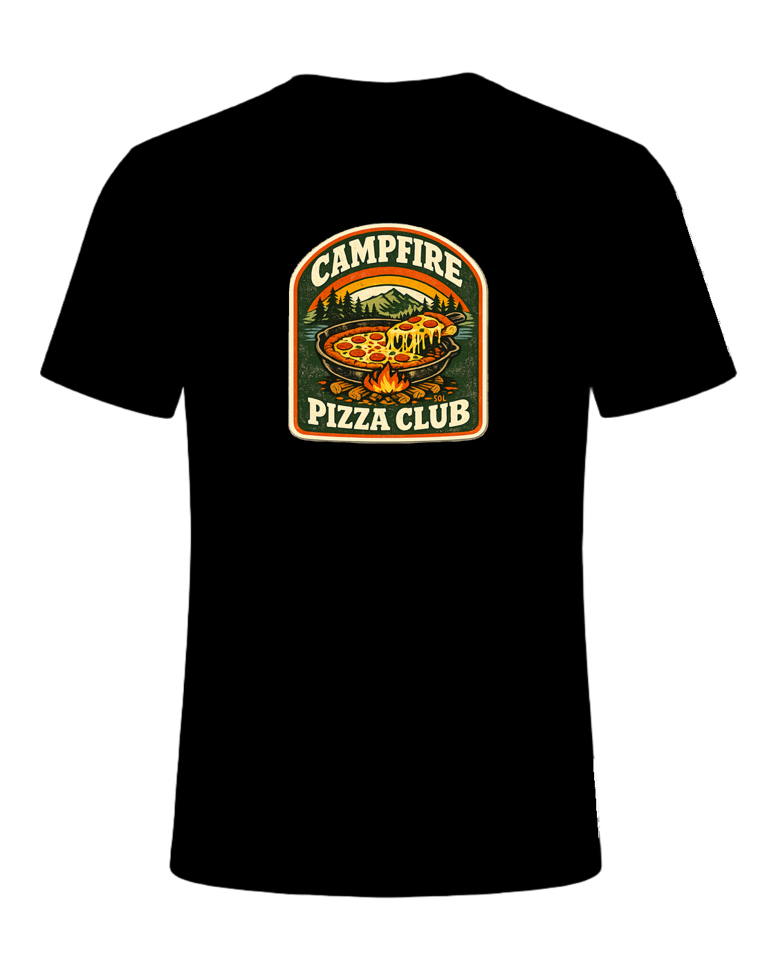 Campfire Pizza Club Tee — Black