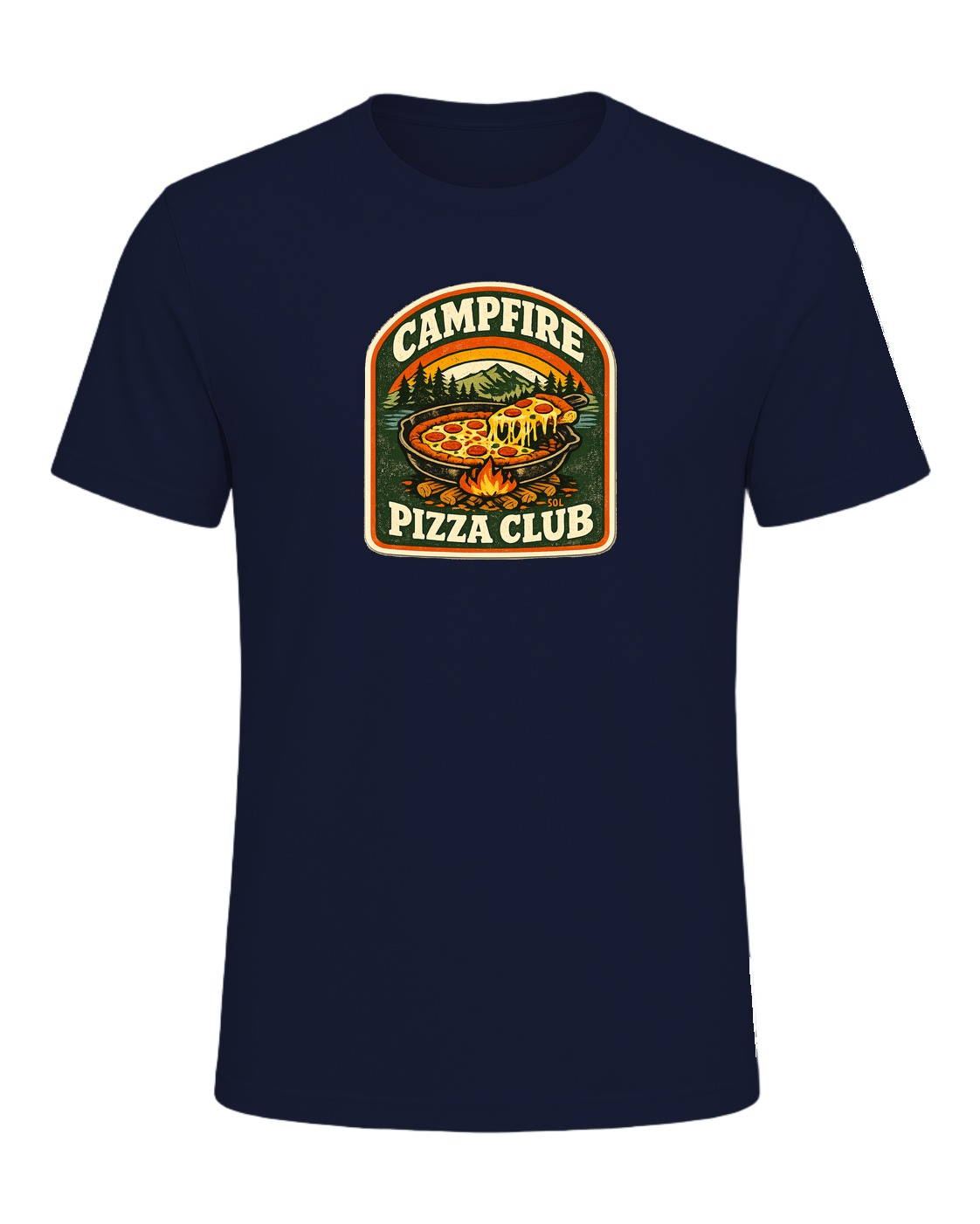 Campfire Pizza Club Tee — Navy