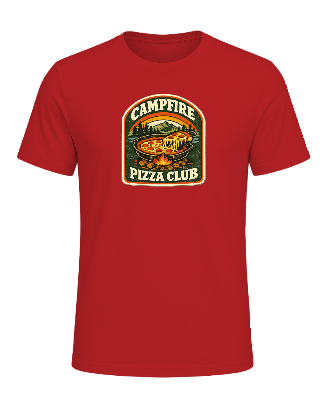 Campfire Pizza Club Tee — Red