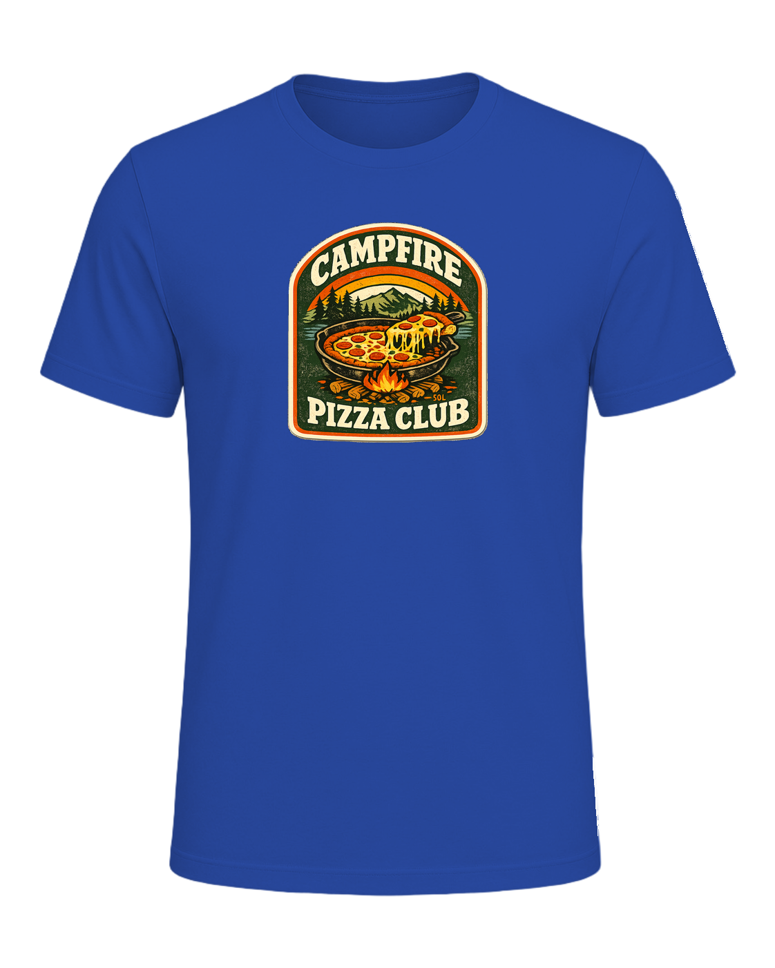 Campfire Pizza Club Tee — True Royal