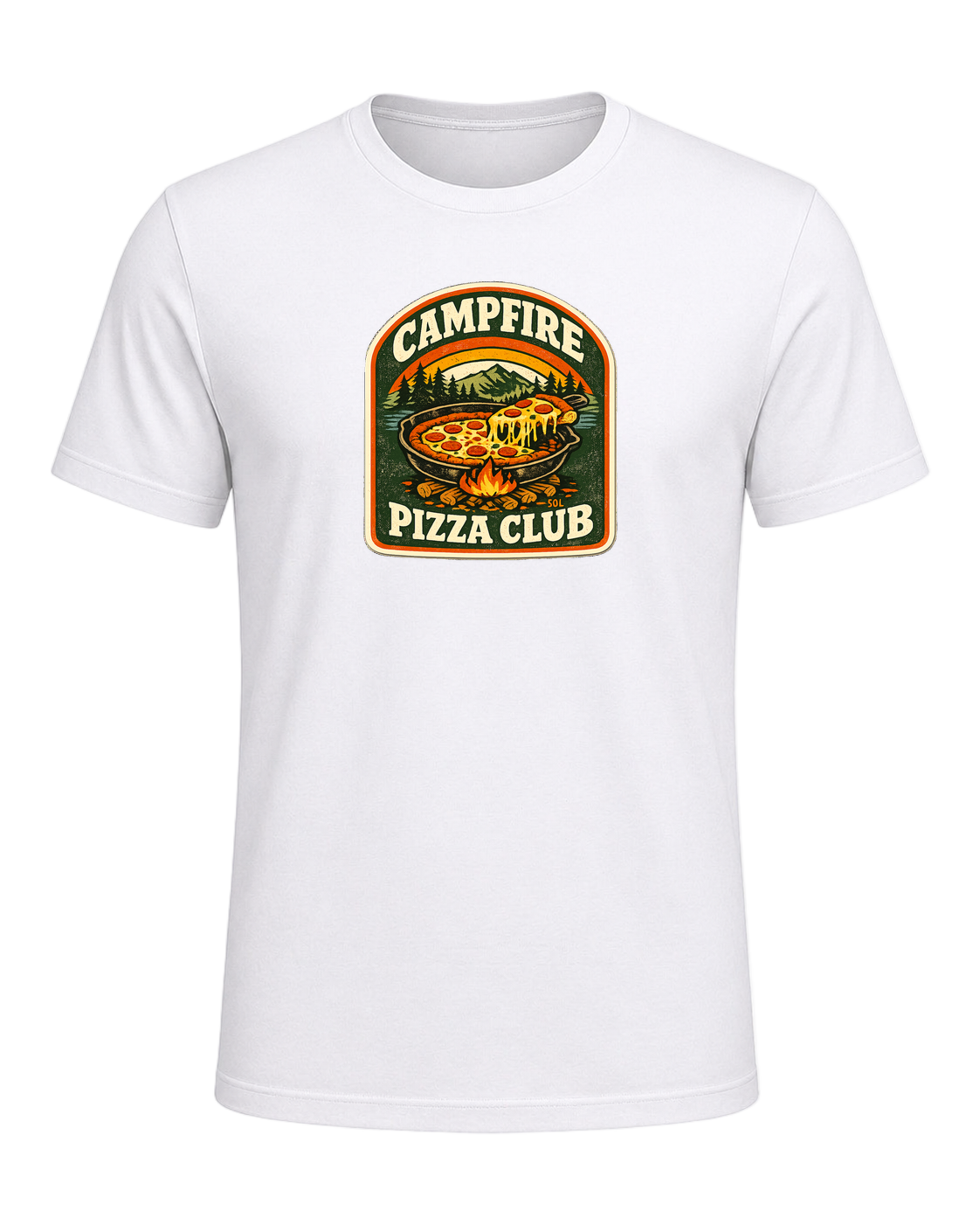 Campfire Pizza Club Tee — White