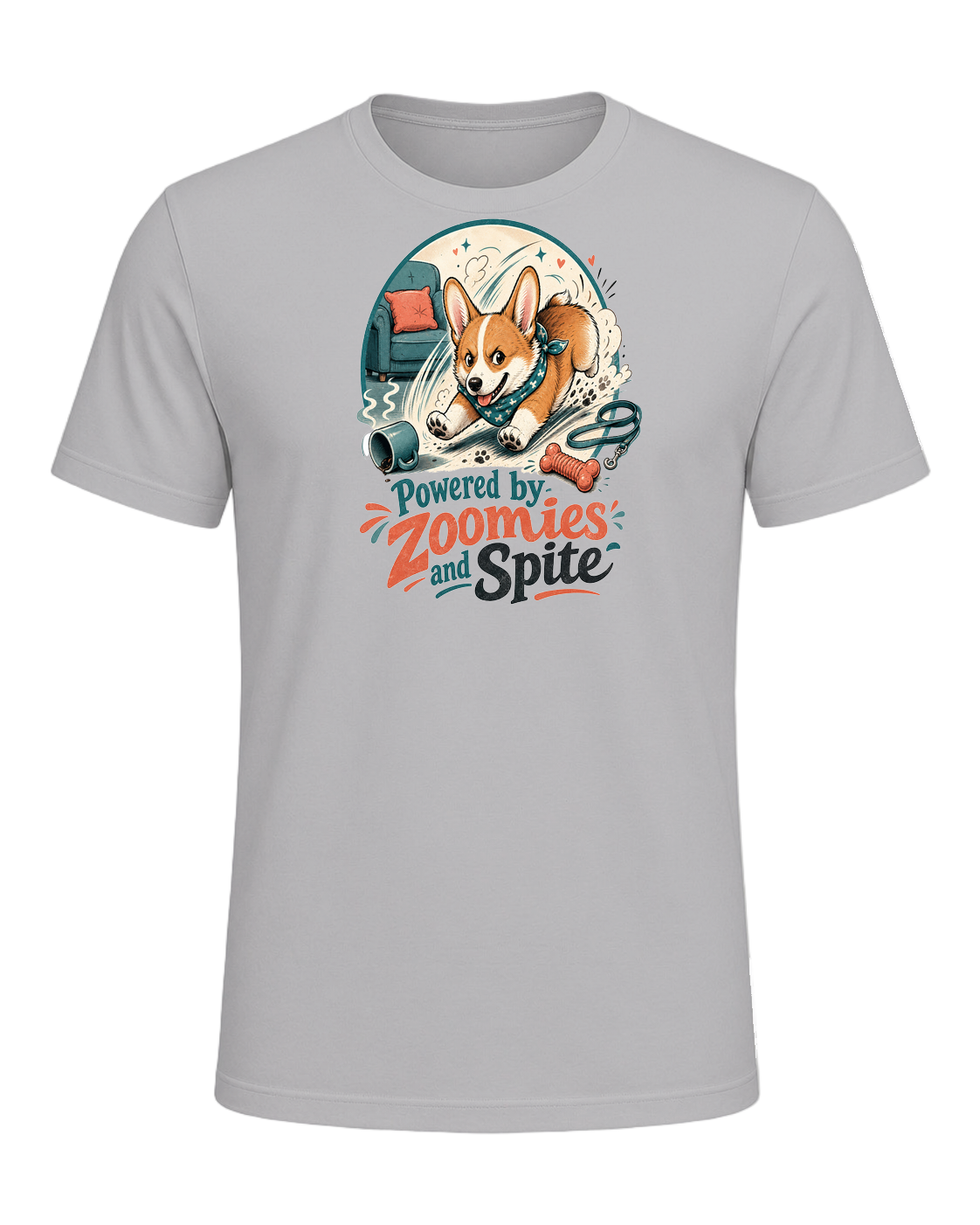 Powered by Zoomies and Spite — Athletic Heather