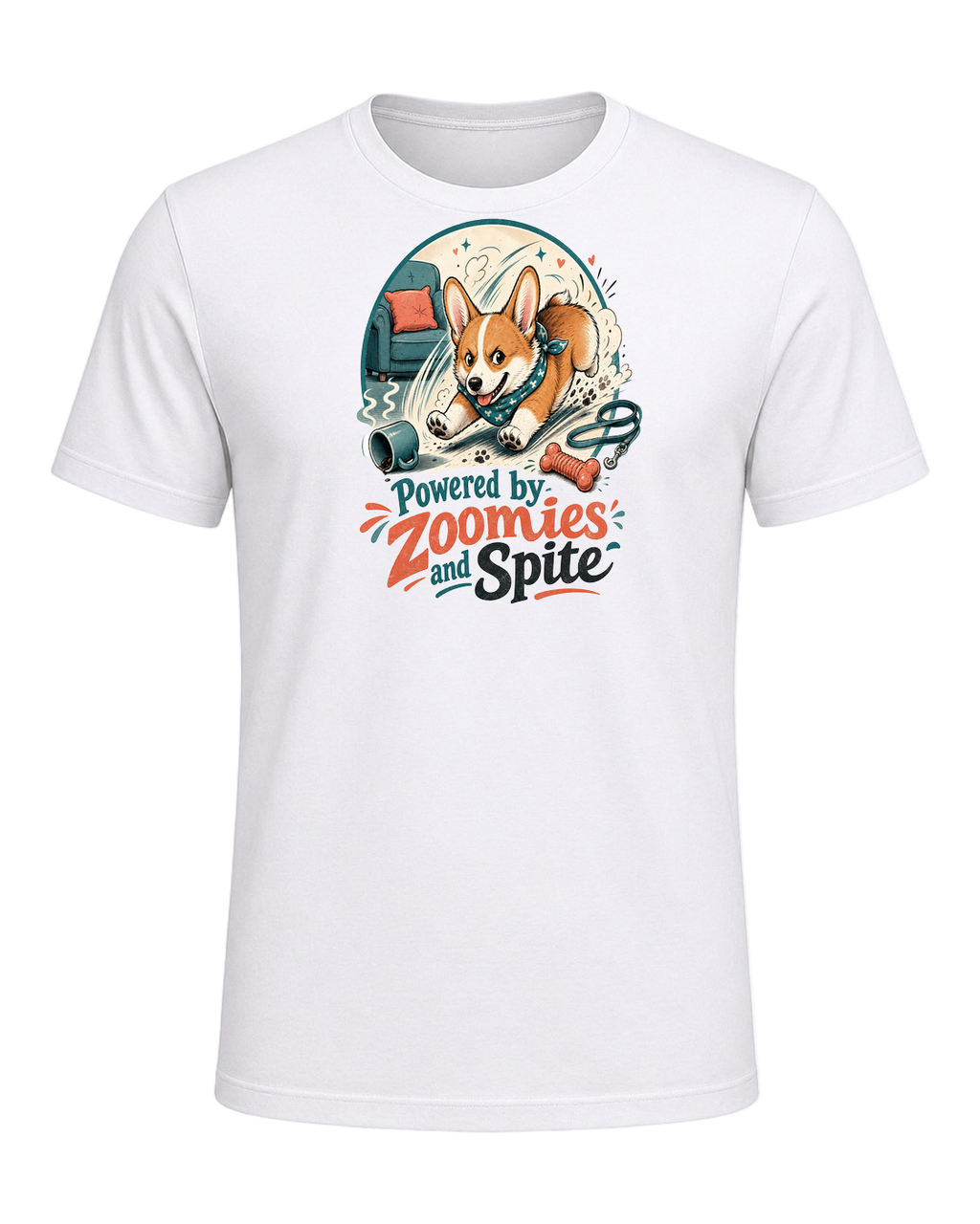 Powered by Zoomies and Spite — White