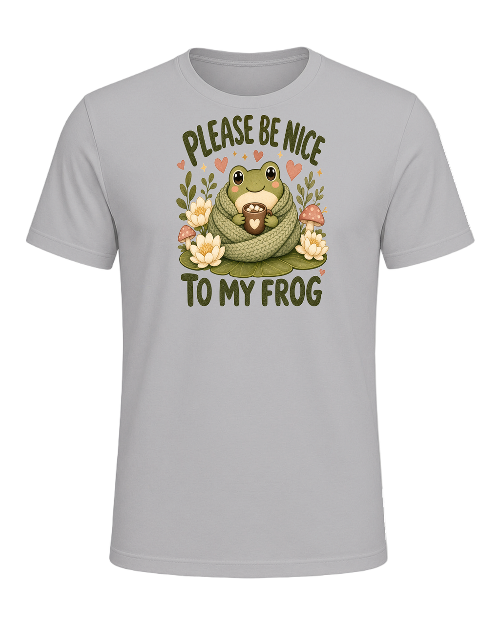 PLEASE BE NICE TO MY FROG — Athletic Heather