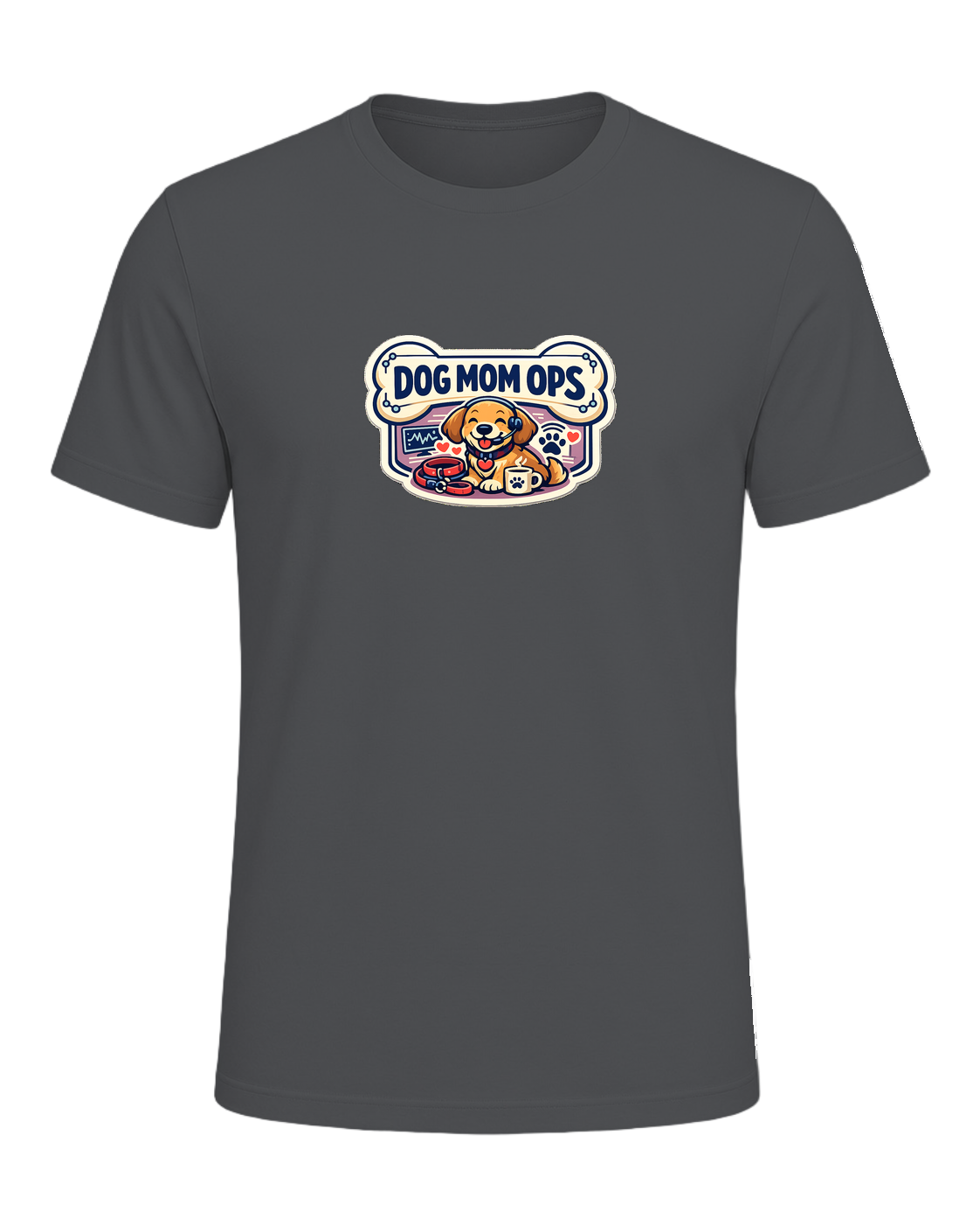 Dog Mom Ops Tee — Asphalt