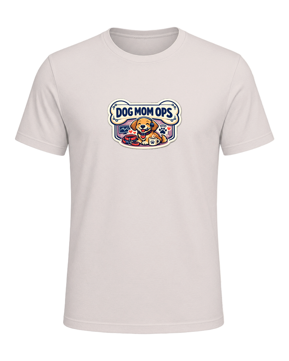 Dog Mom Ops Tee — Heather Dust