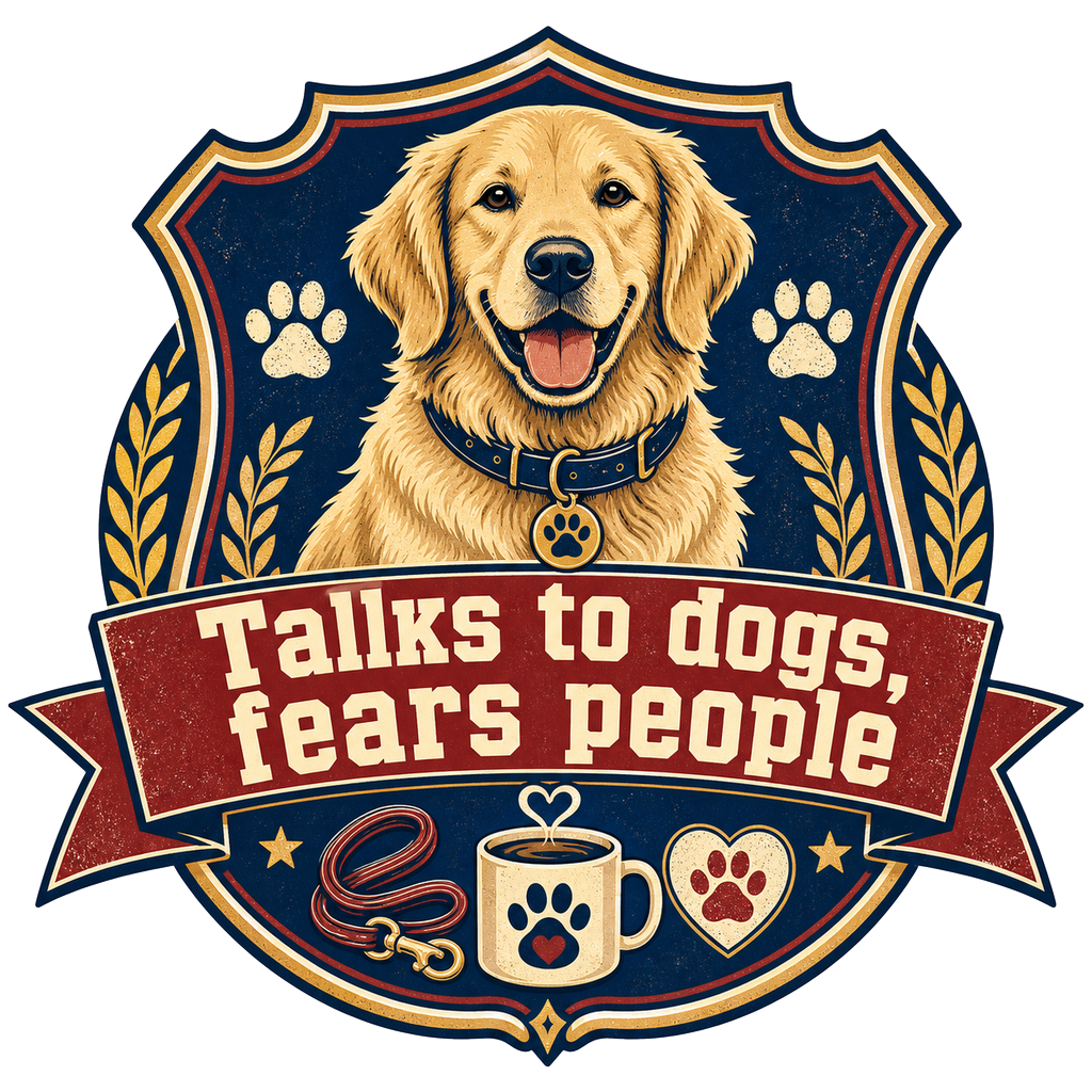 Talks to dogs, fears people