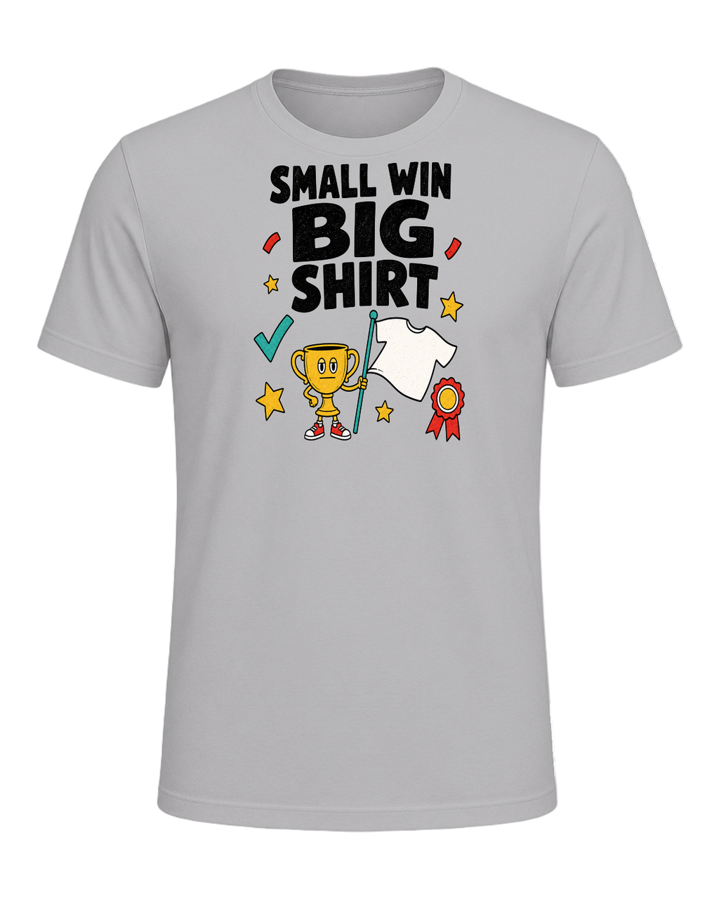 SMALL WIN BIG SHIRT — Athletic Heather