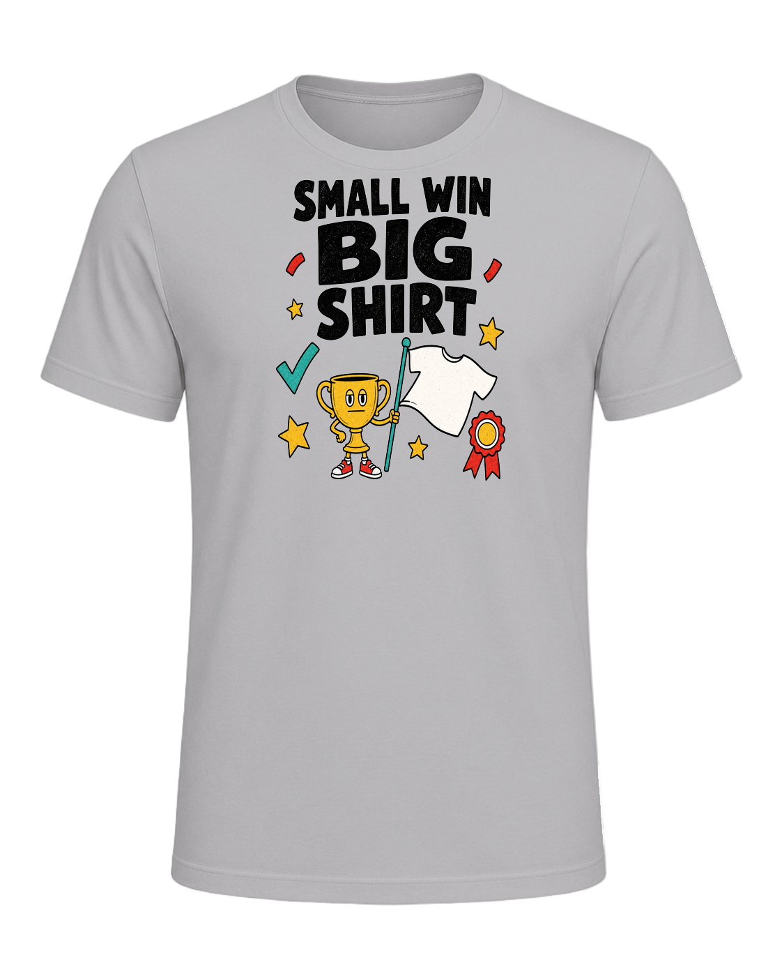 SMALL WIN BIG SHIRT — Athletic Heather