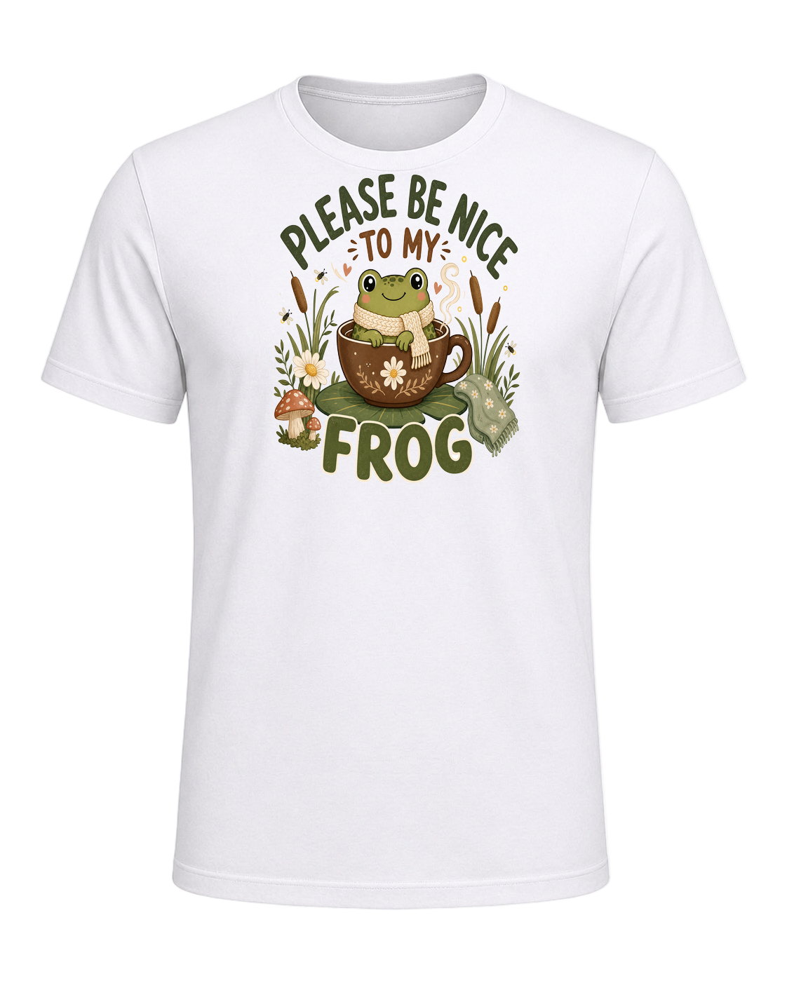 PLEASE BE NICE TO MY FROG — White