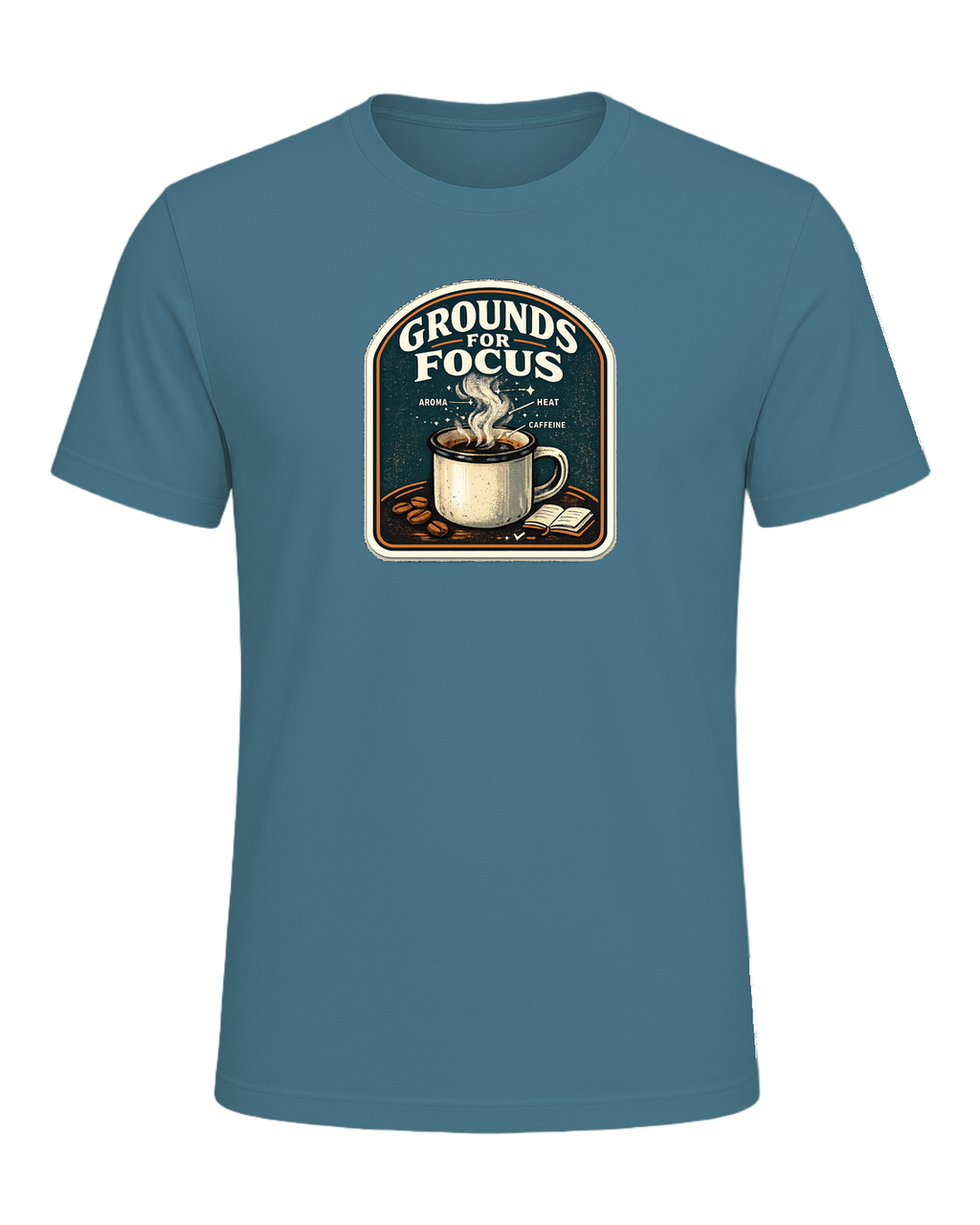 Grounds For Focus Tee — Heather Deep Teal