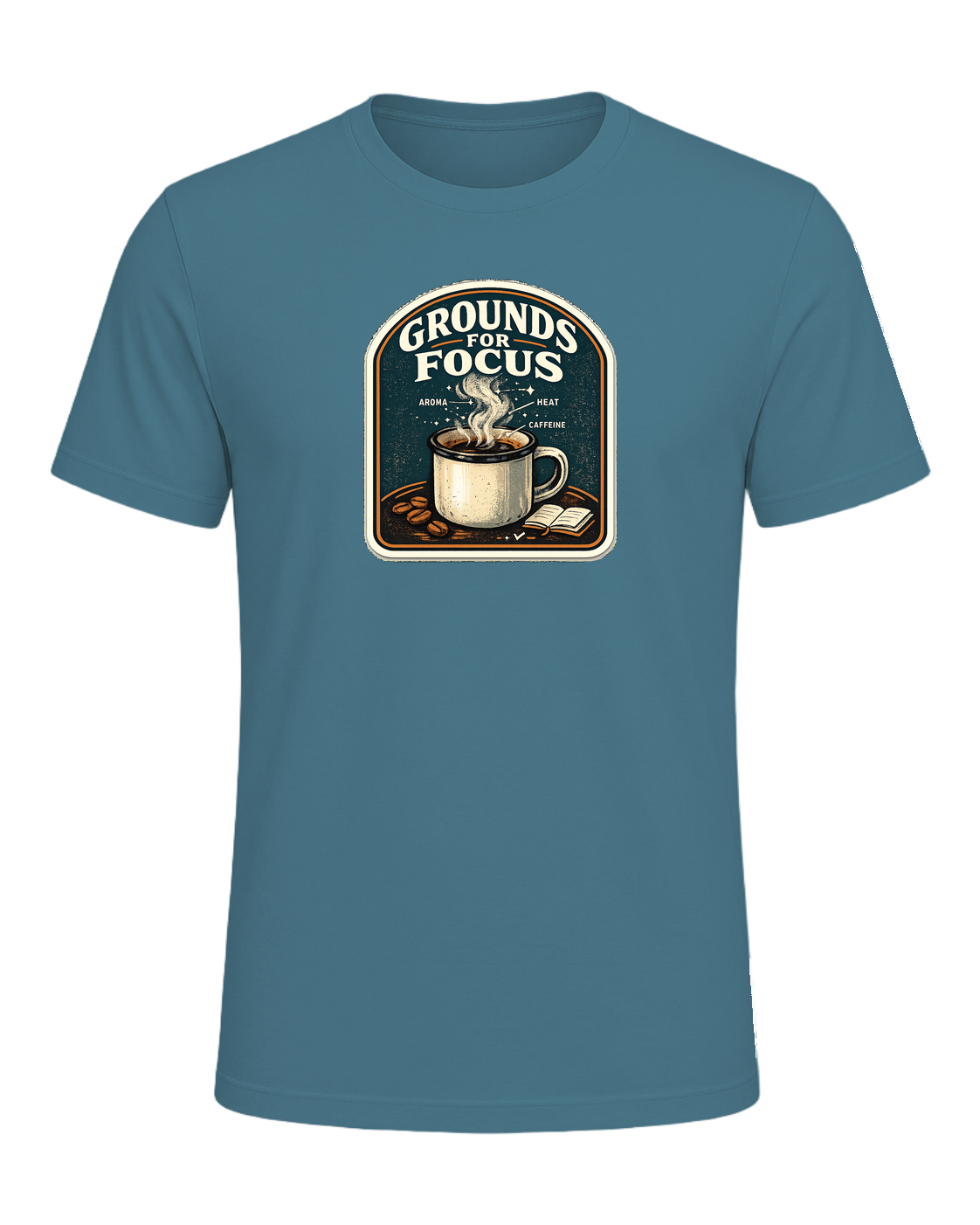Grounds For Focus Tee — Heather Deep Teal