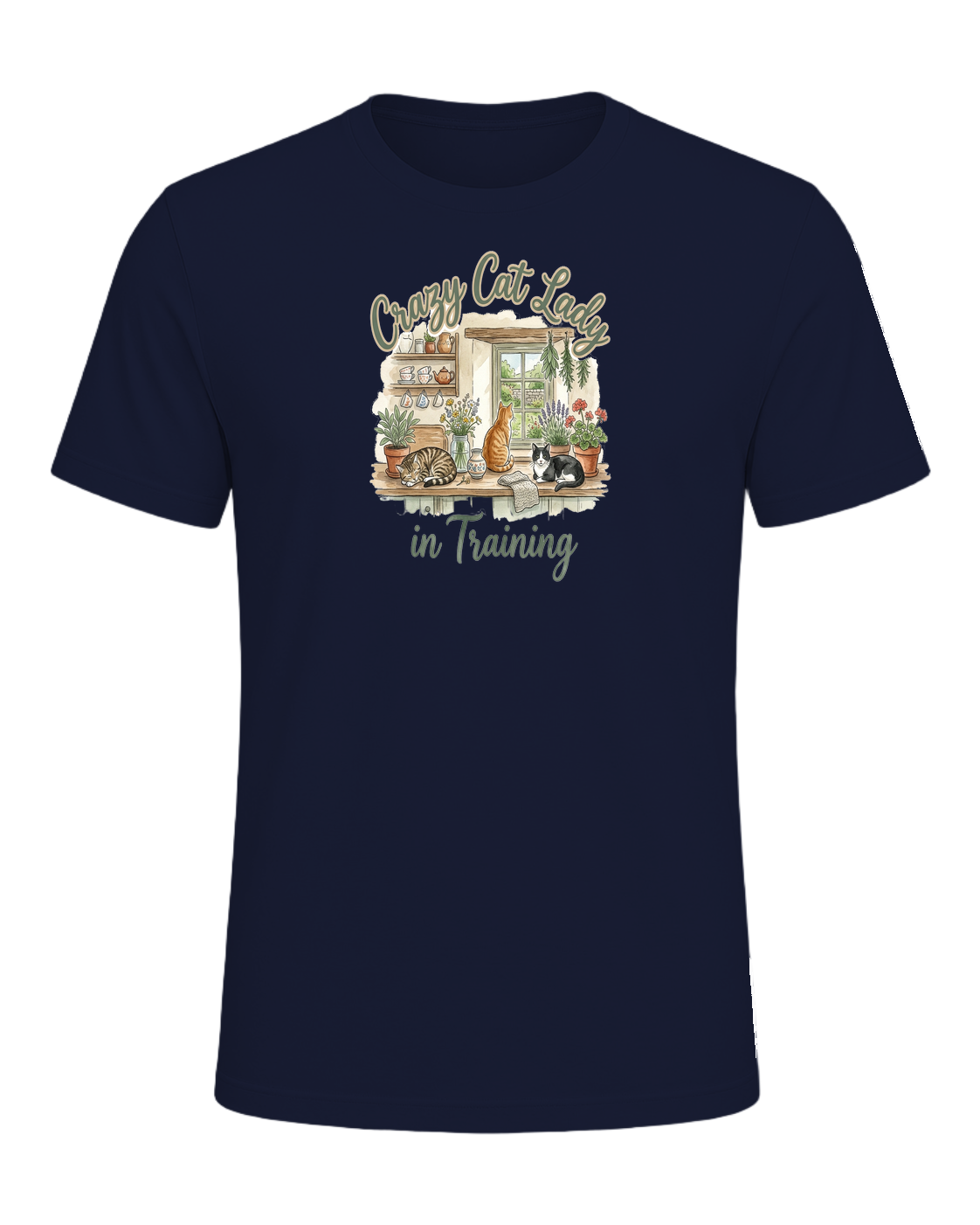 Cat Lady Cottagecore — Navy