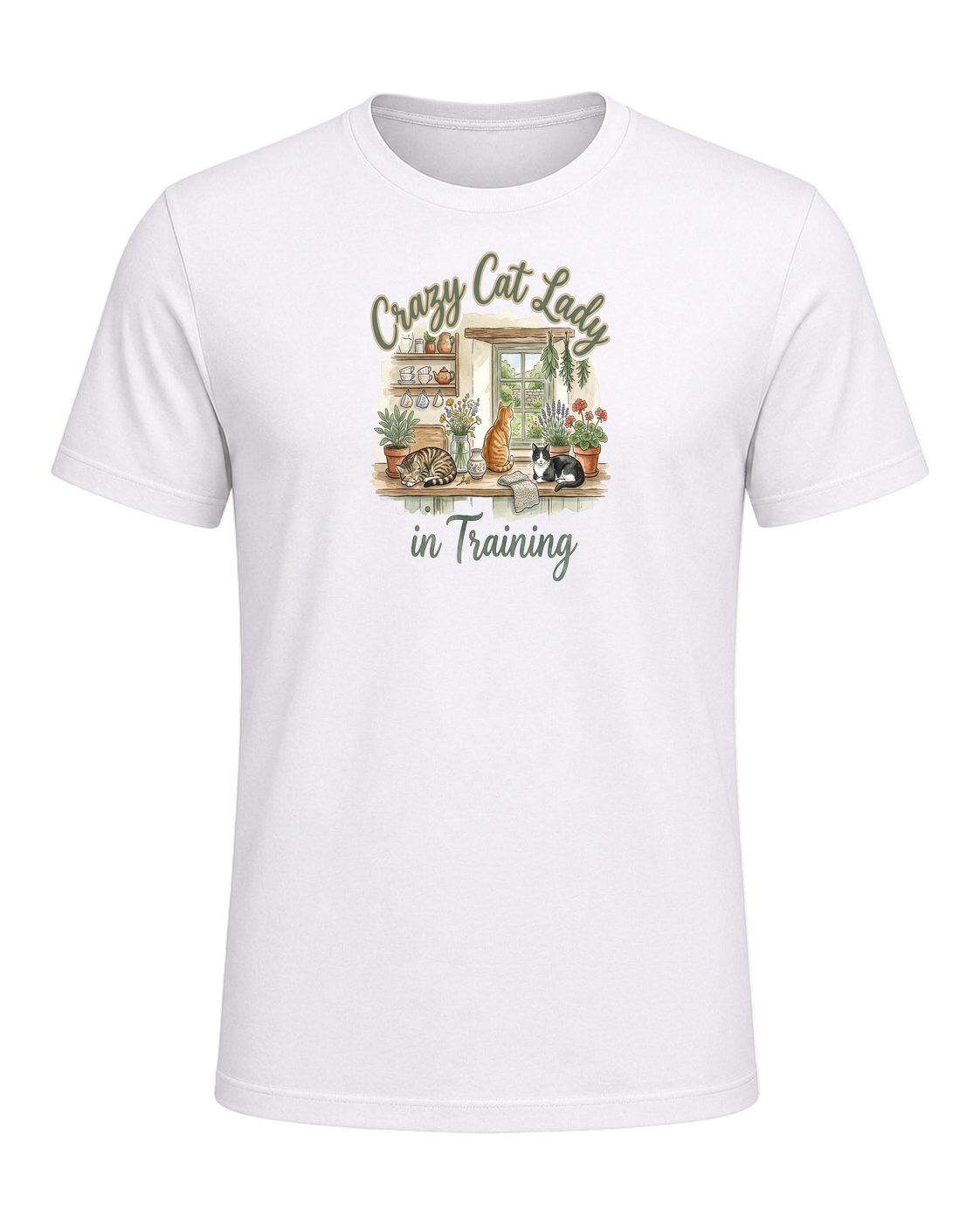 Cat Lady Cottagecore — White