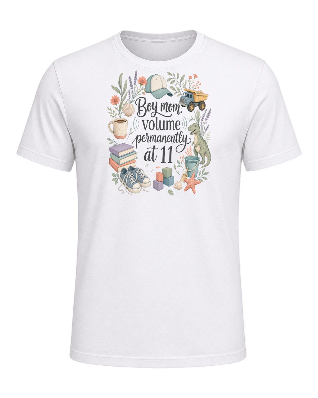 Boy mom: volume permanently at 11 — White