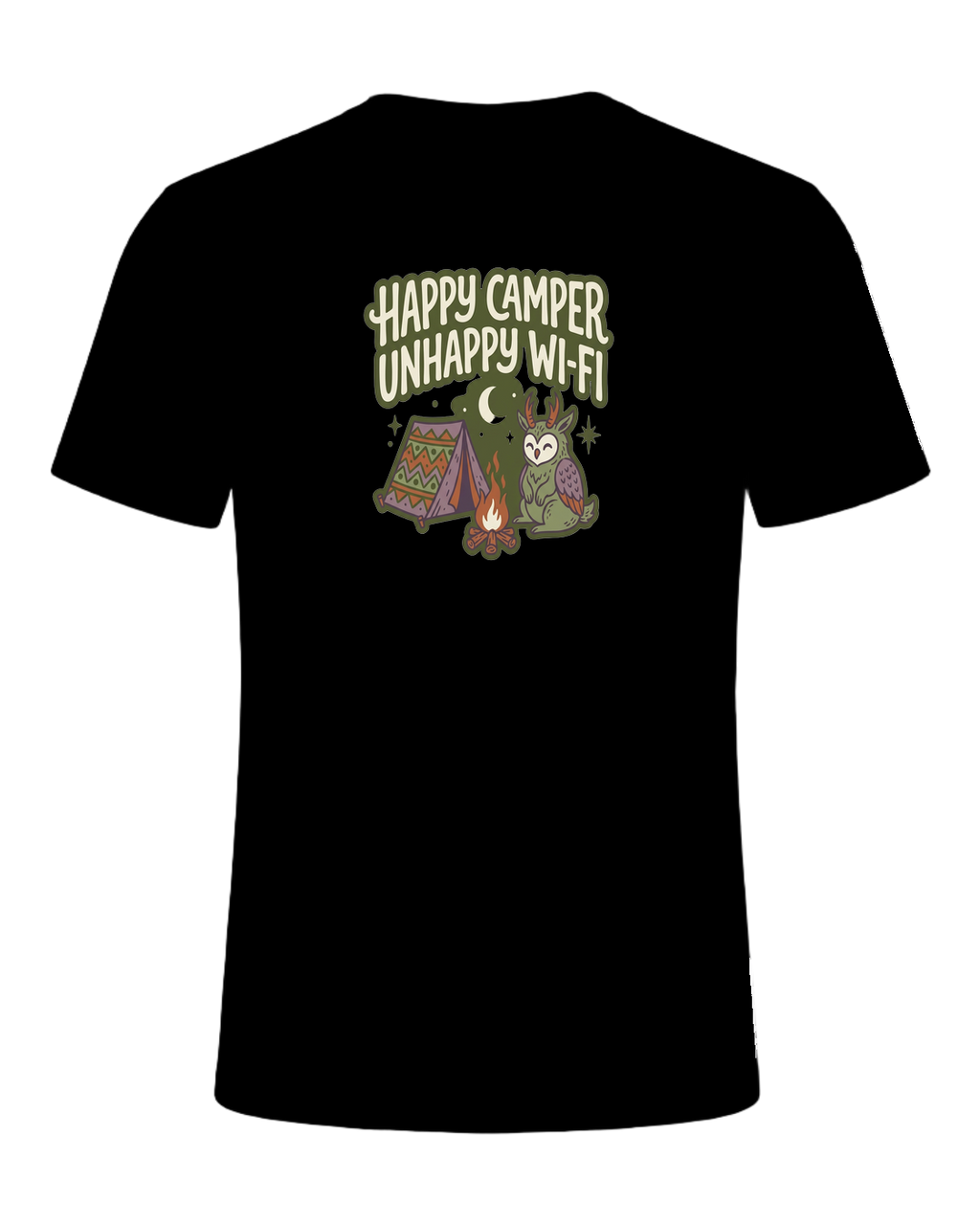 HAPPY CAMPER UNHAPPY WI-FI — Black