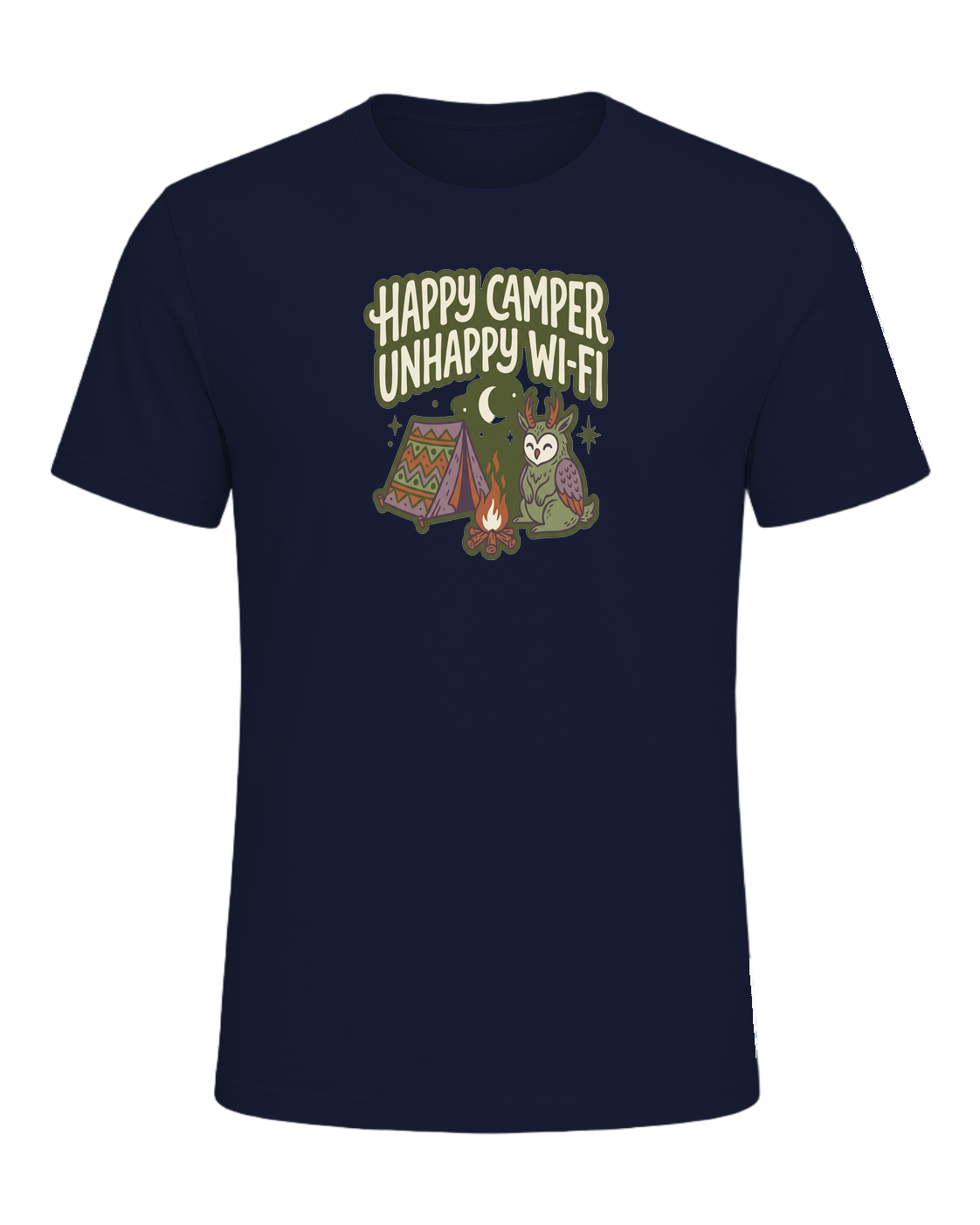 HAPPY CAMPER UNHAPPY WI-FI — Navy